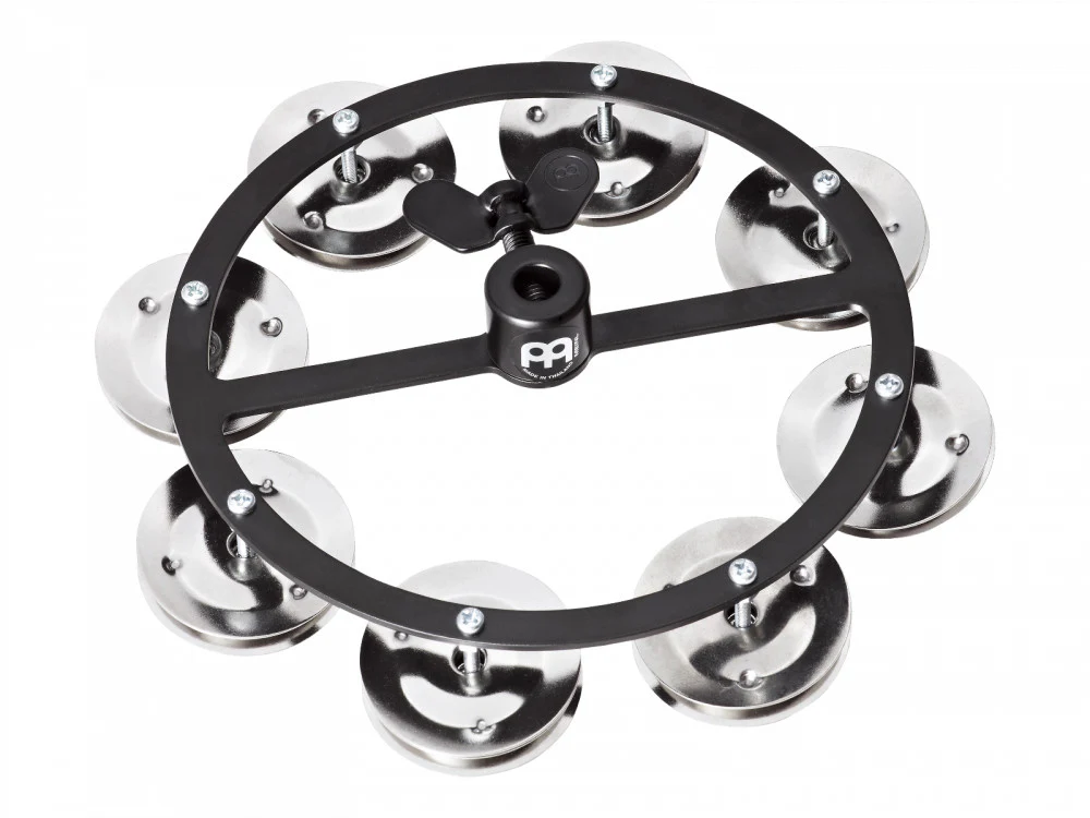Meinl hihat tambourine single row stainless steel jingles black