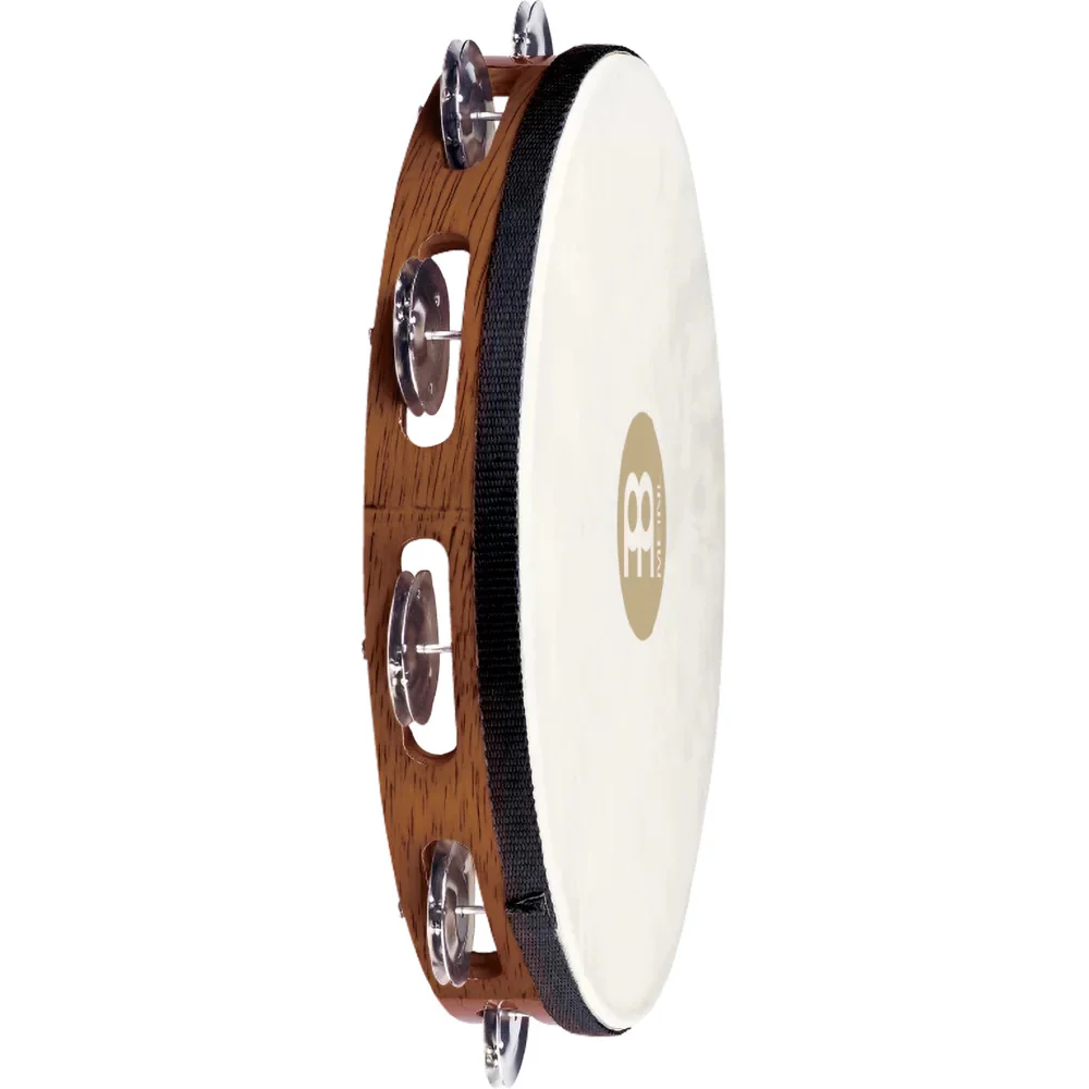 Meinl Traditional Goatskin Tambourine 10 inch 1 row steel jingles - Image 2