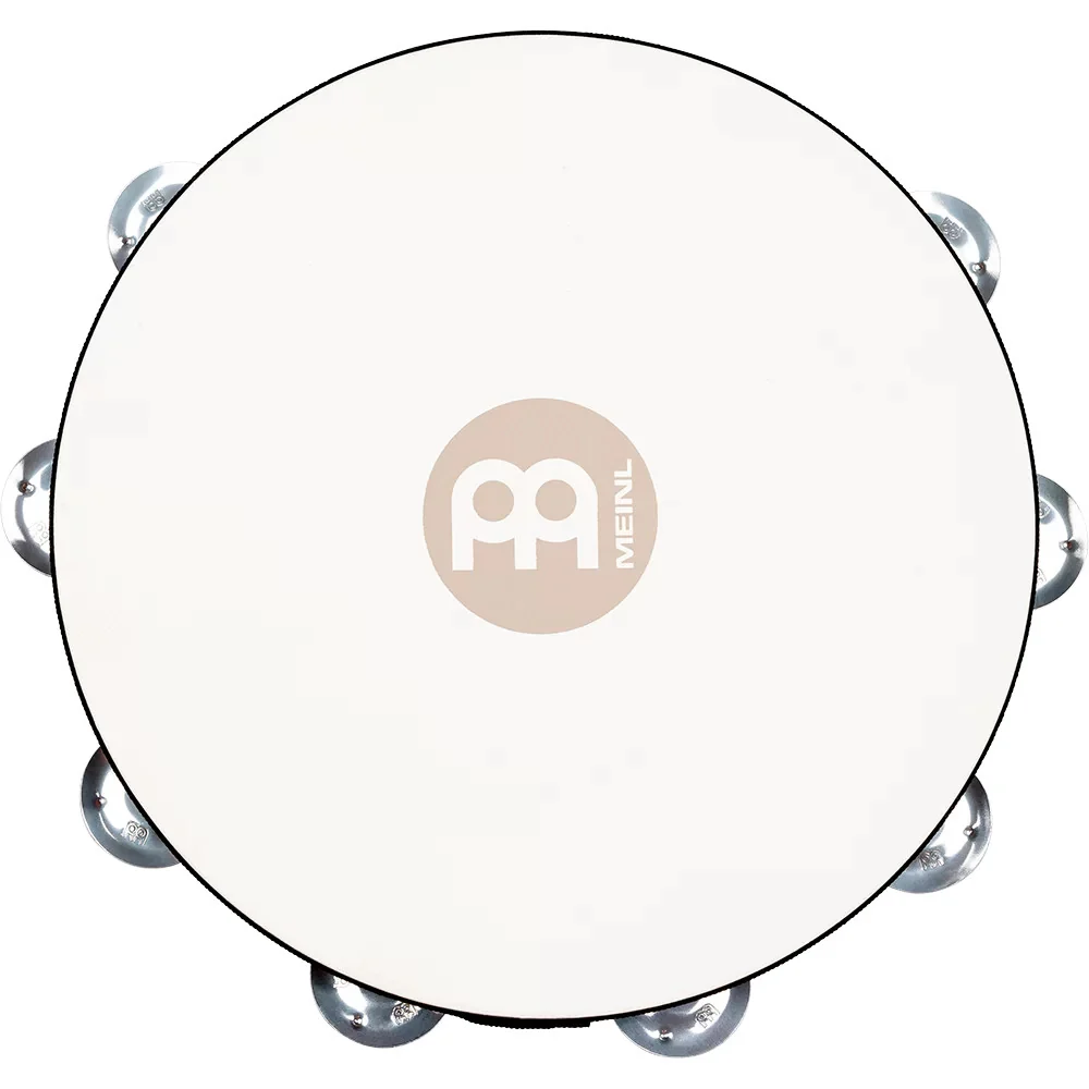 Meinl Traditional Goatskin Wood Tambourine - 1 row aluminum jingles - Antique Brown - Image 2
