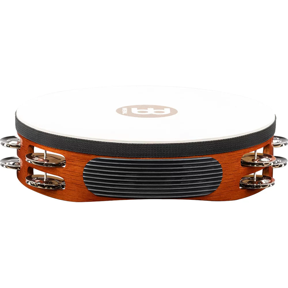 Meinl Traditional Goatskin Wood Tambourine 2 rows steel jingles - Image 2