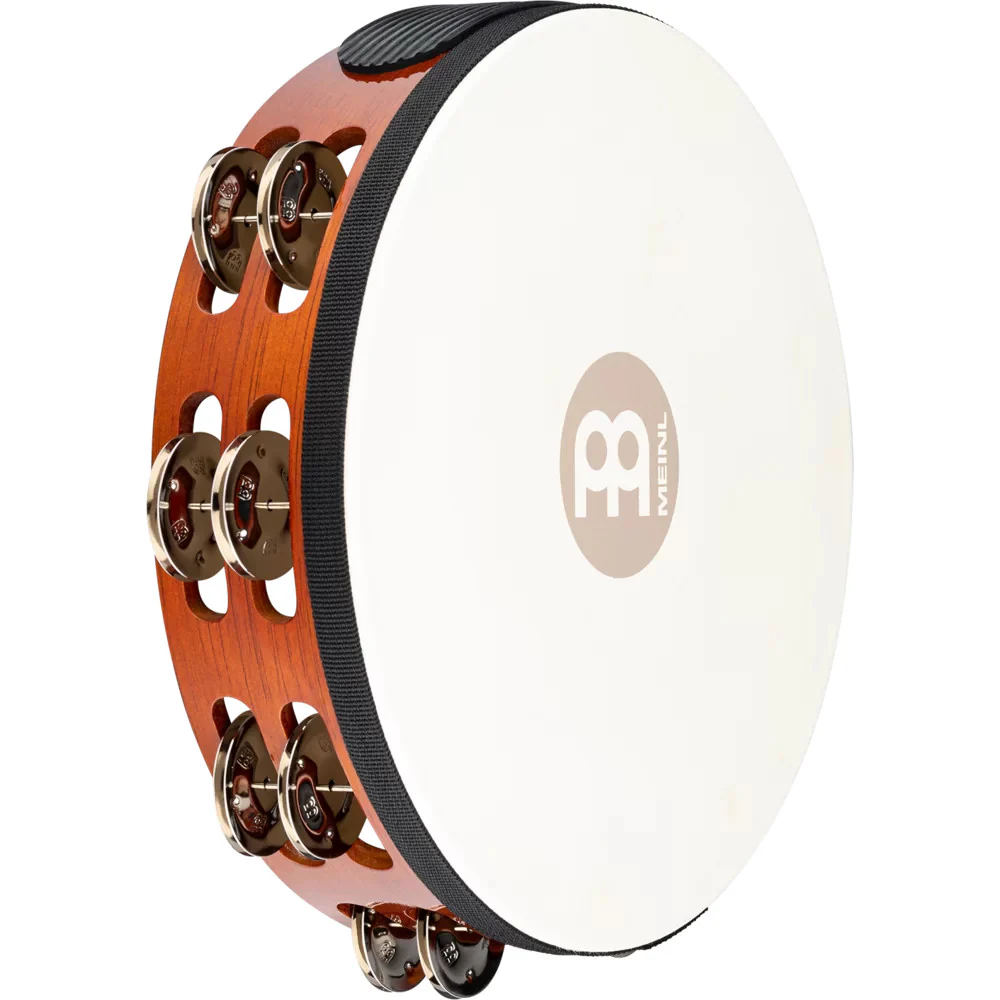 Meinl Traditional Goatskin Wood Tambourine 2 rows steel jingles - Image 4