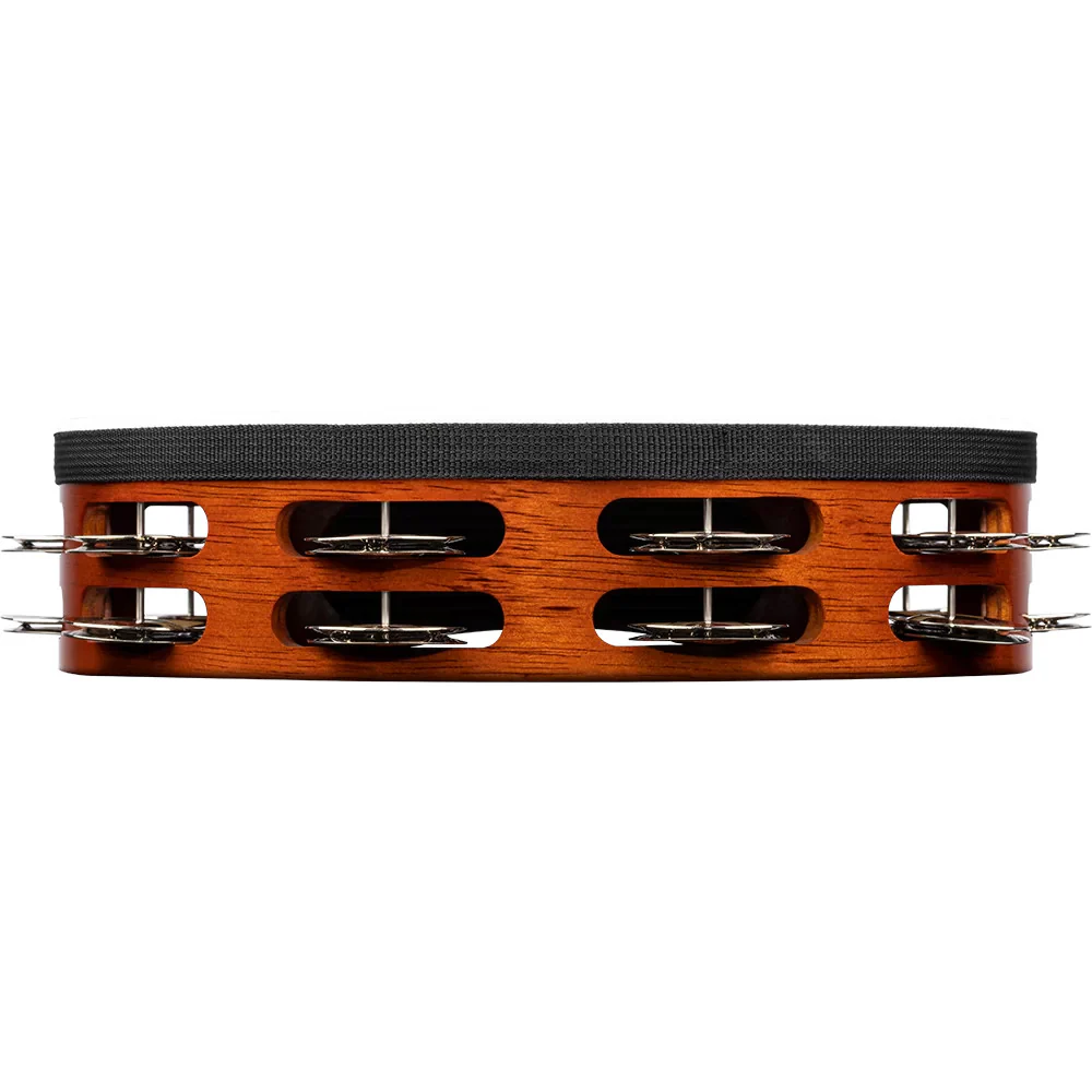 Meinl Traditional Goatskin Wood Tambourine 2 rows steel jingles - Image 5