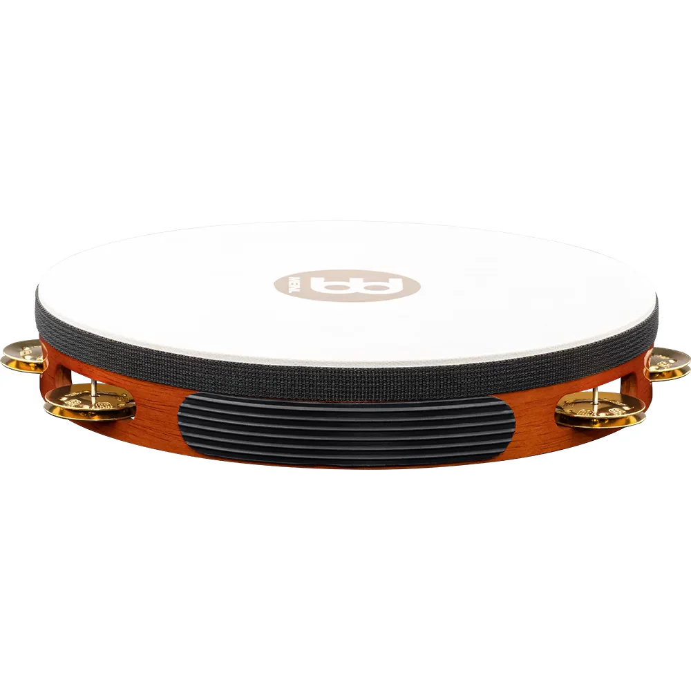 Meinl Traditional Goatskin Wood Tambourine 1 row brass jingles - Image 2