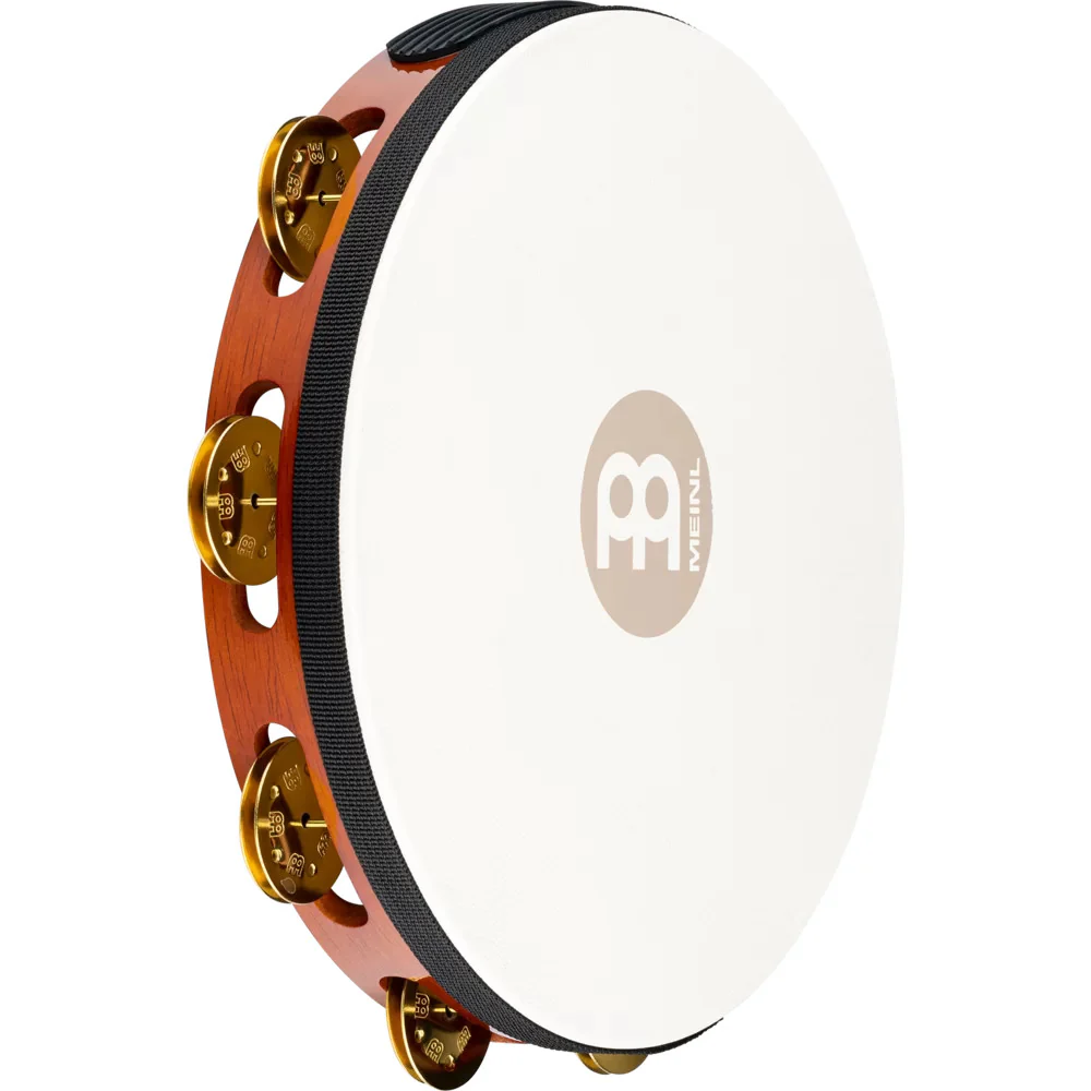 Meinl Traditional Goatskin Wood Tambourine 1 row brass jingles - Image 5