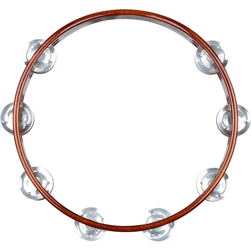 Meinl Traditional Wood 2 row Tambourine aluminum 10in - brown - Image 2
