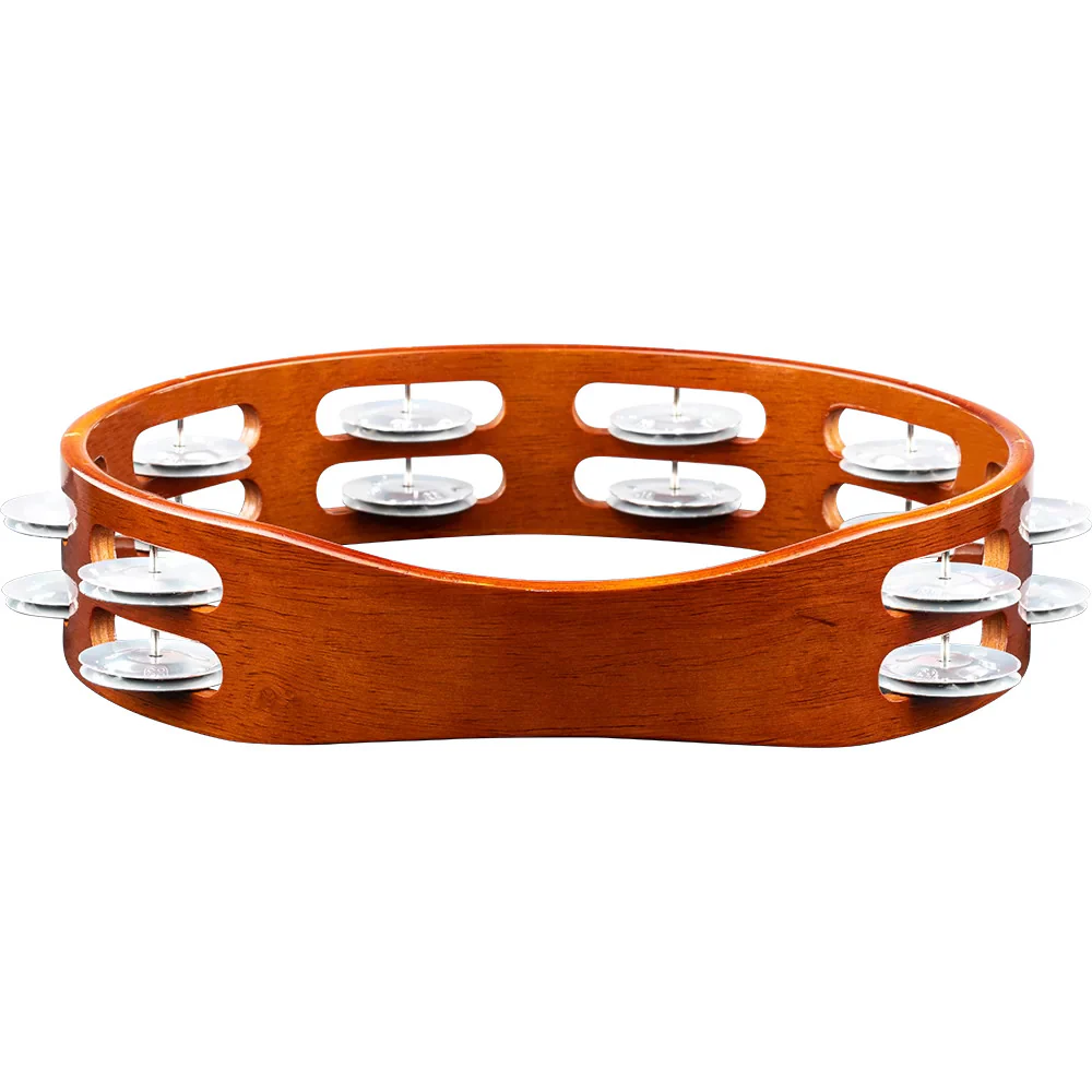 Meinl Traditional Wood 2 row Tambourine aluminum 10in - brown - Image 3