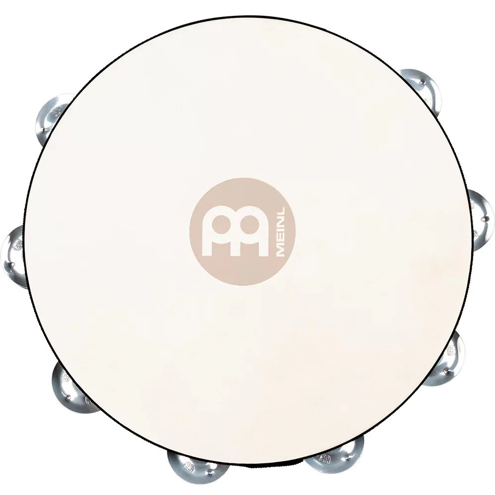 Meinl Traditional Wood Tambourine Goatskin 2 rows aluminum 10in - Image 3