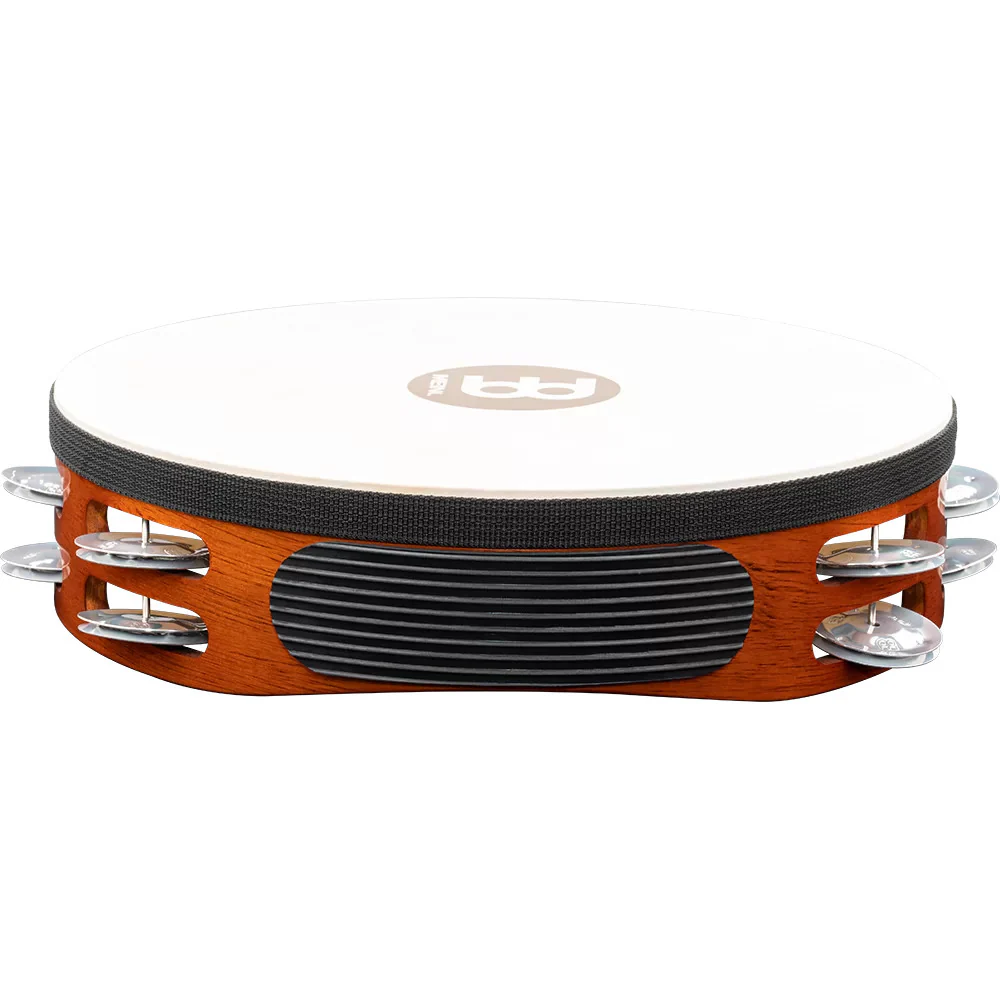 Meinl Traditional Wood Tambourine Goatskin 2 rows aluminum 10in - Image 4