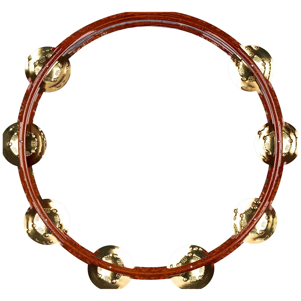 Meinl Traditional Wood Tambourine 1 row brass jingles Antique Brown - Image 2