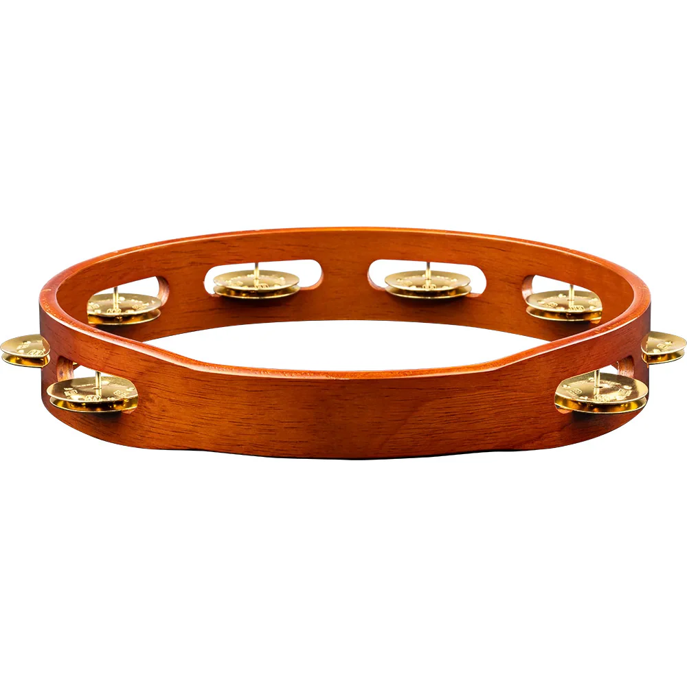 Meinl Traditional Wood Tambourine 1 row brass jingles Antique Brown - Image 3