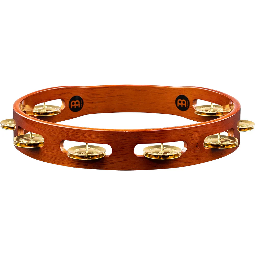 Meinl Traditional Wood Tambourine 1 row brass jingles Antique Brown - Image 4