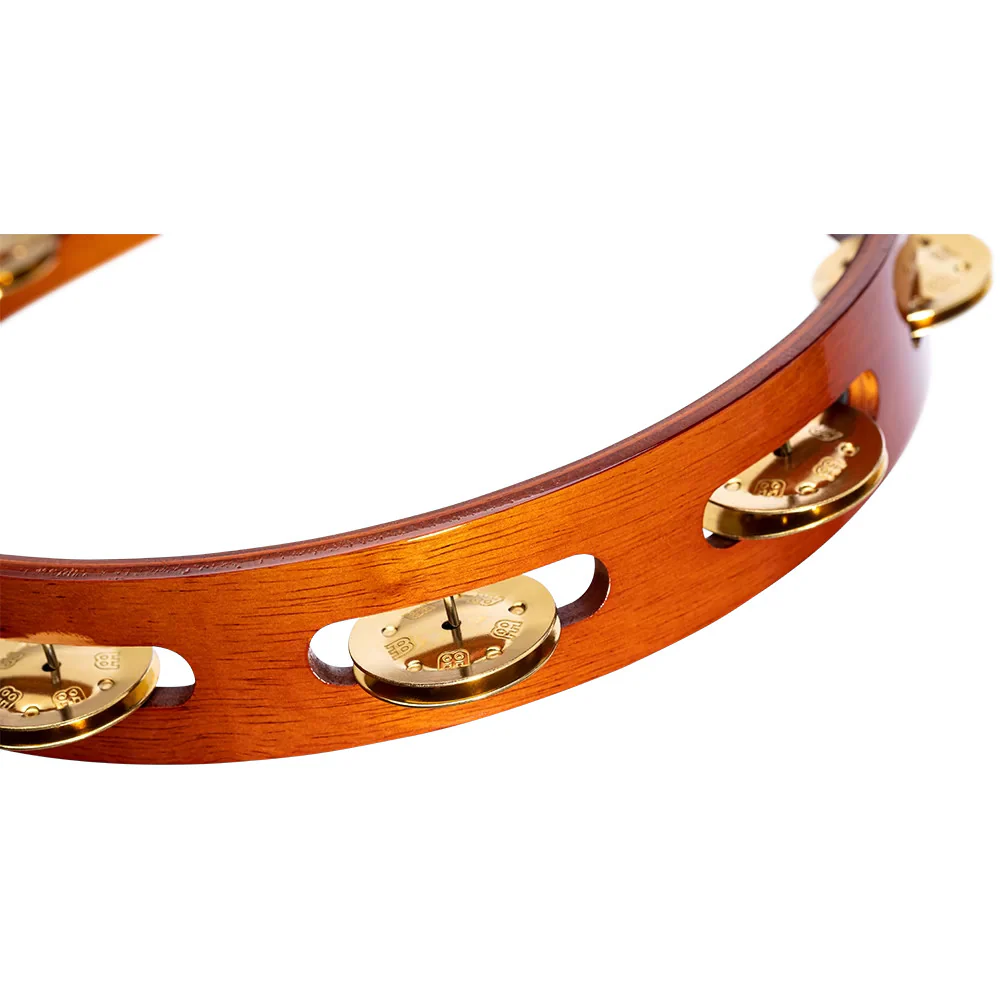 Meinl Traditional Wood Tambourine 1 row brass jingles Antique Brown - Image 5