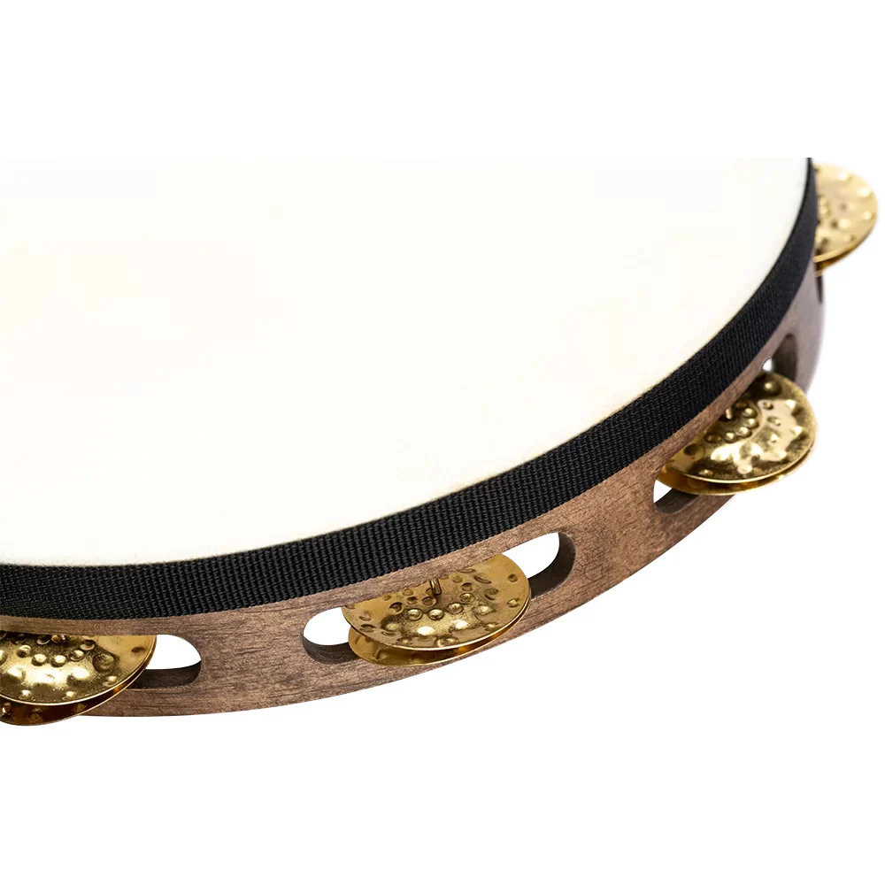 Meinl Vintage Brass Tamrourine - 1 row, Walnut Brown - Image 3