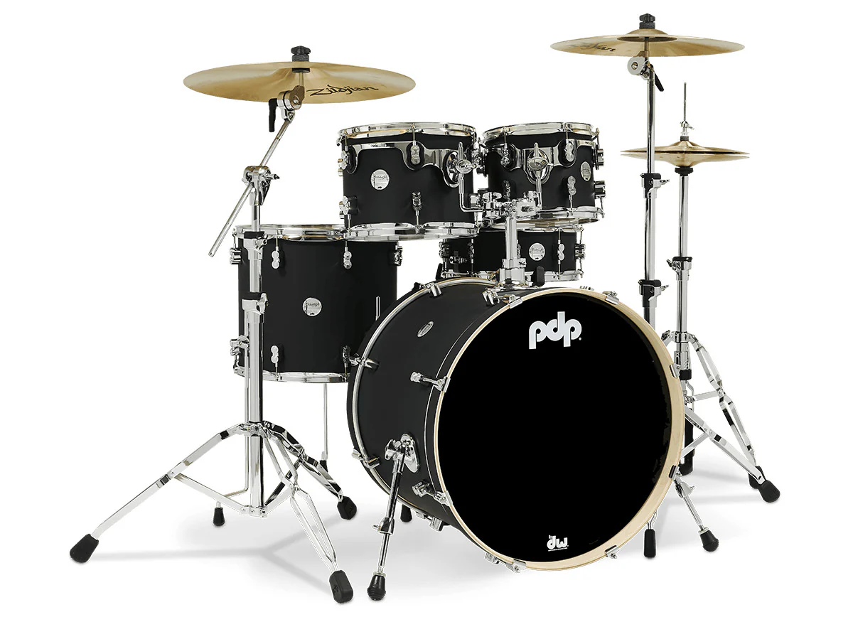 PDP Concept Maple Drum Kit 22-10-12-16+14in - Satin Black - Image 3
