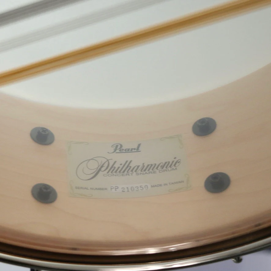 Pearl Philharmonic Series Concert Snare Durm 8-ply Maple 14X5in - Nicotine White Marine Pearl - Image 4