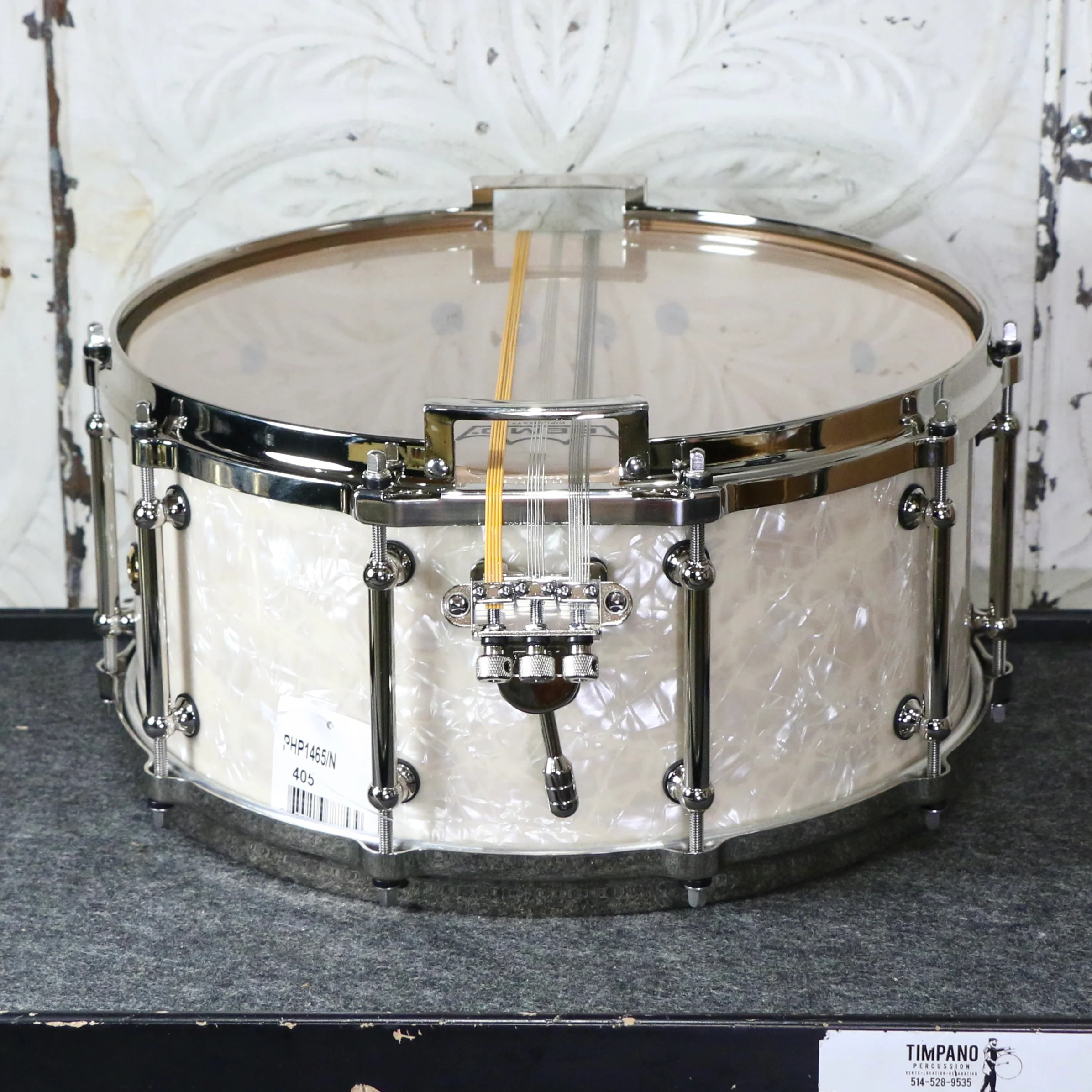 Pearl Philharmonic Series Concert Snare Drum 8-ply Maple 14X6.5in - Nicotine White Marine Pearl - Image 3