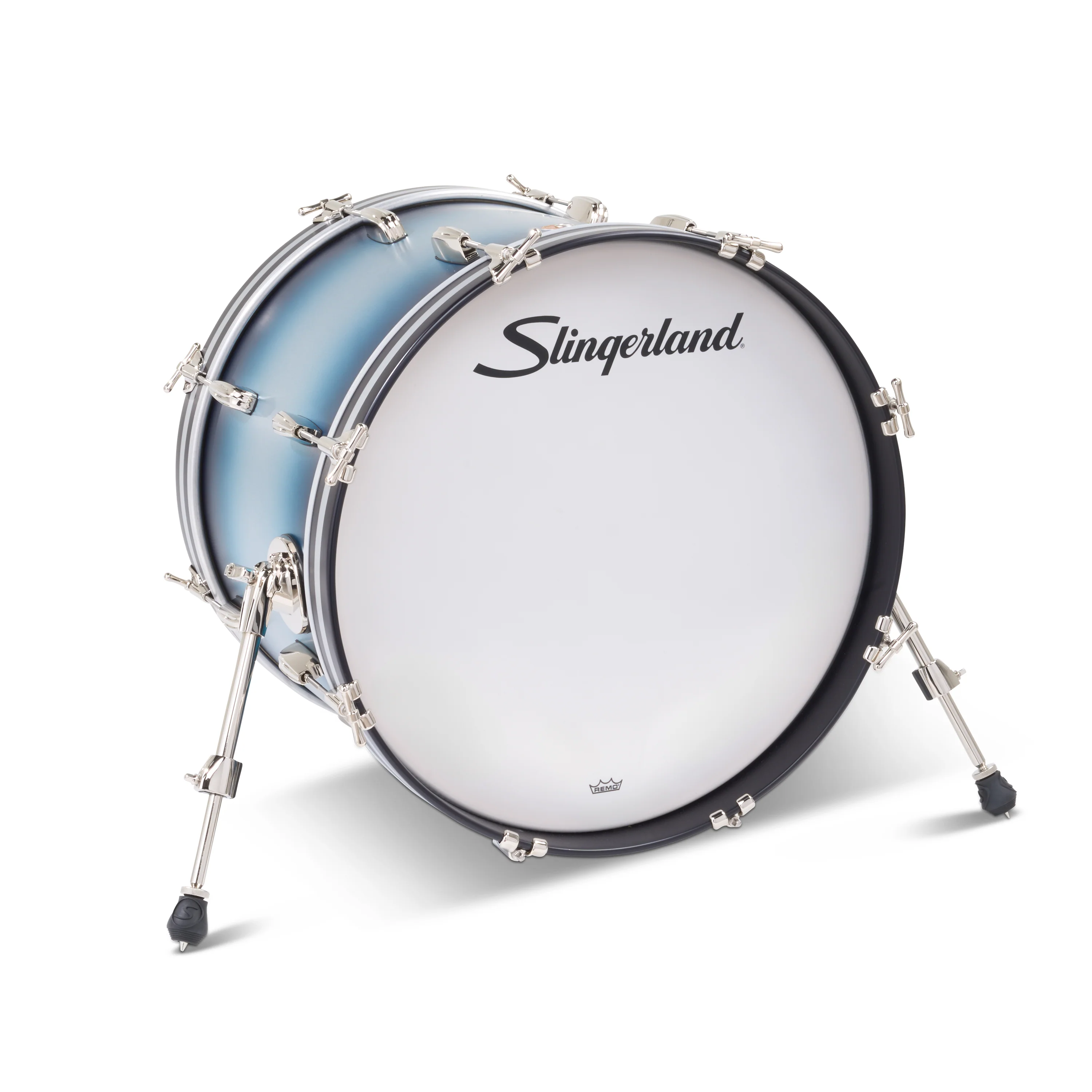 Slingerland Radio King Bass Drum 20x14in - Blue and Silver Lacquer