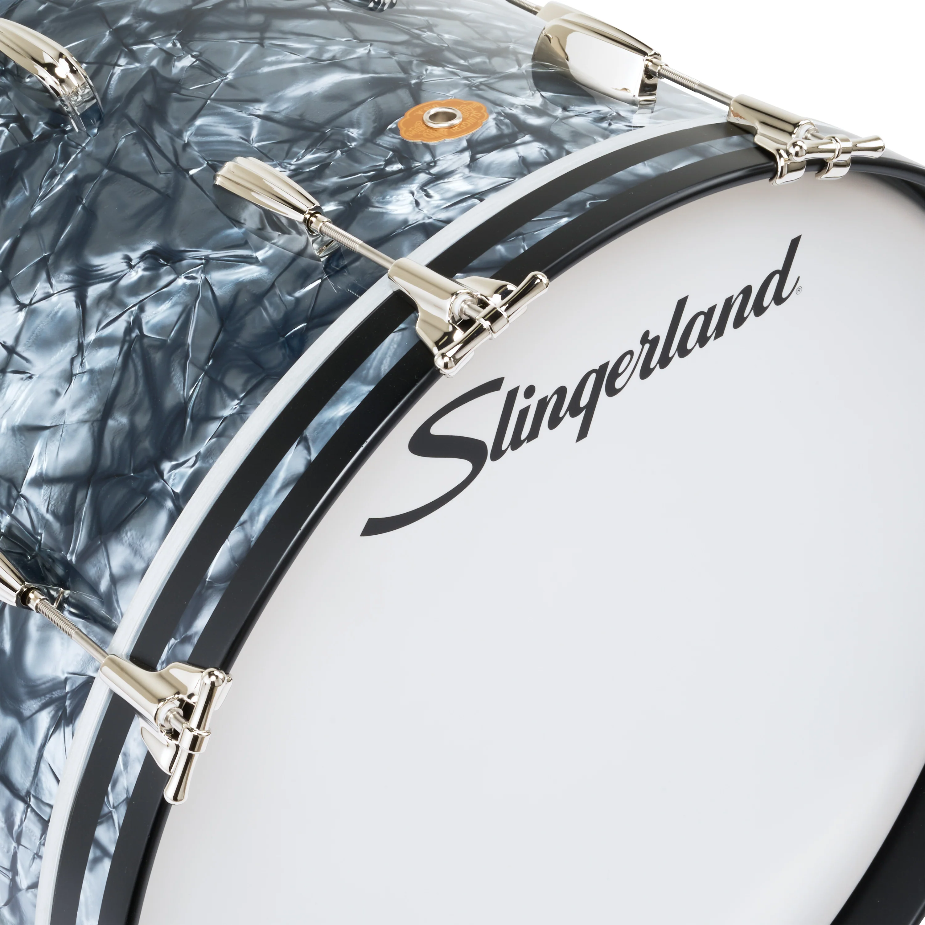 Slingerland Radio King Bass Drum 22x14in - Black Diamond Pearl Wrap - Image 2