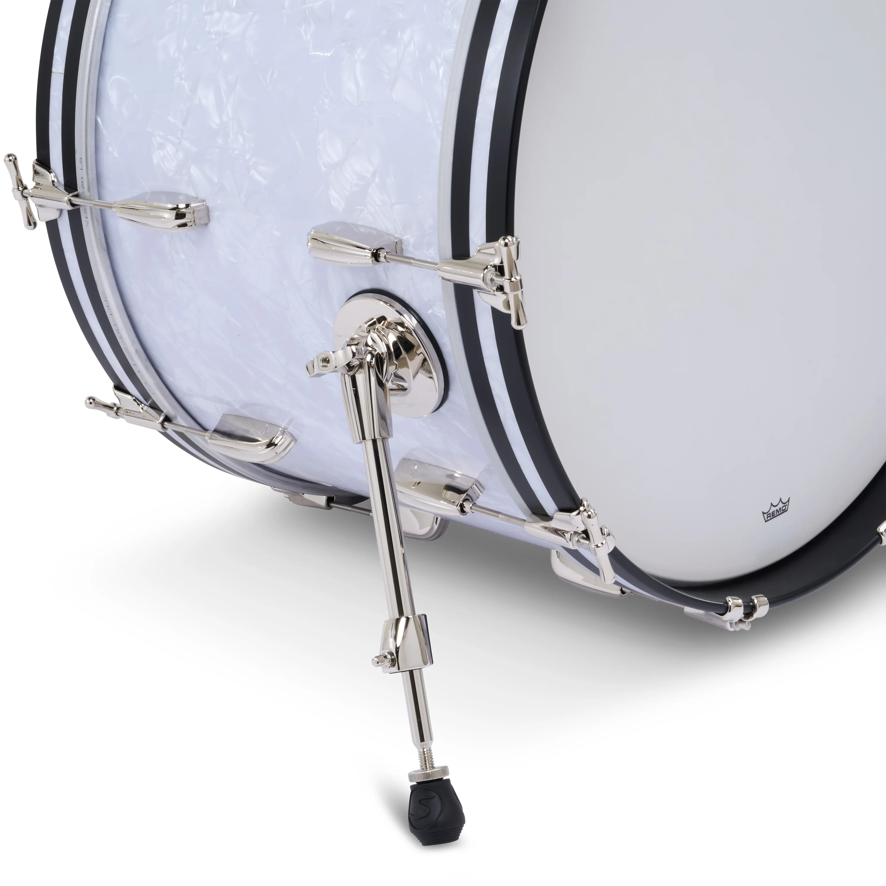 Slingerland Radio King Bass Drum 22x14in - White Marine Pearl Wrap - Image 3
