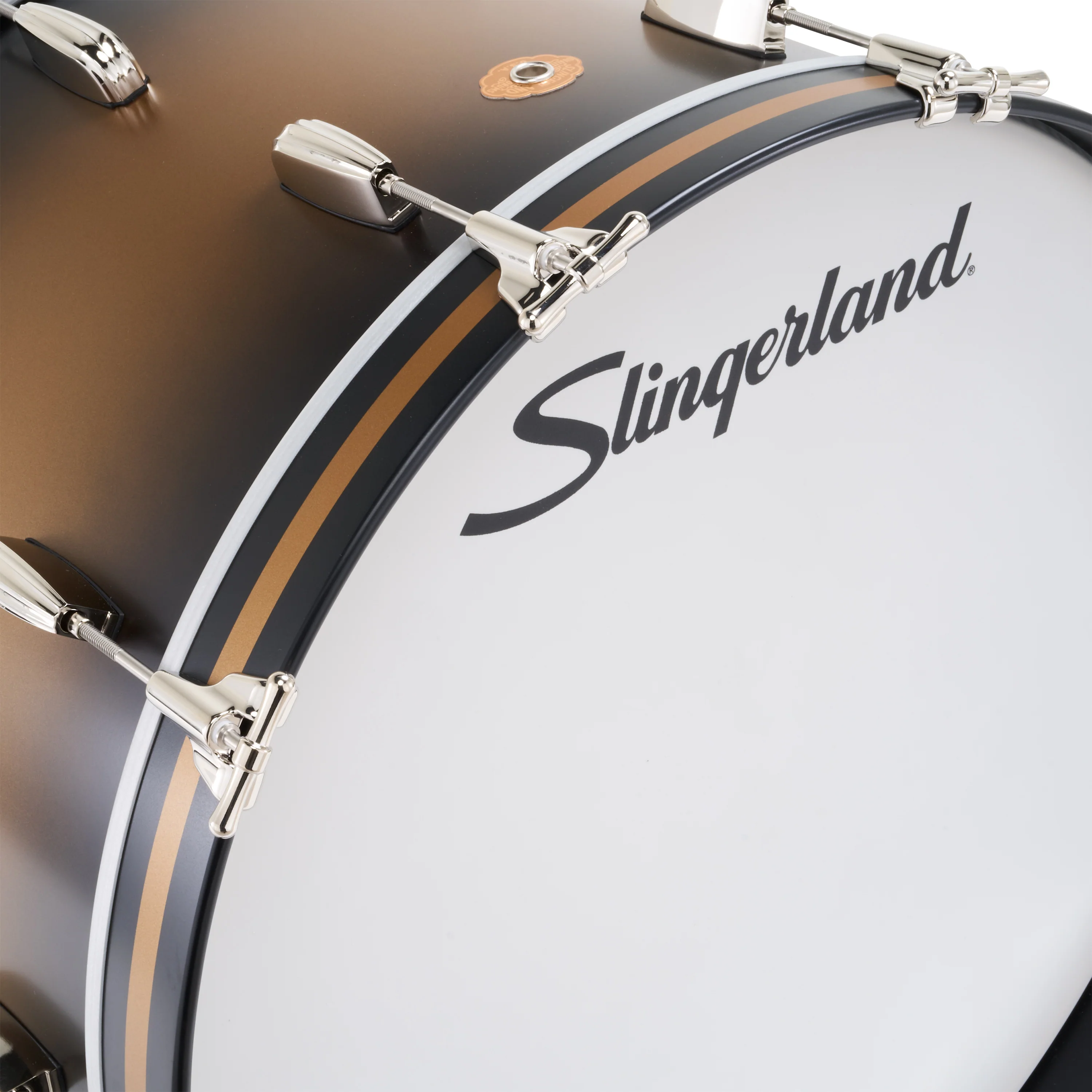 Slingerland Radio King Bass Drum 24x14in - Black and Gold Lacquer - Image 2