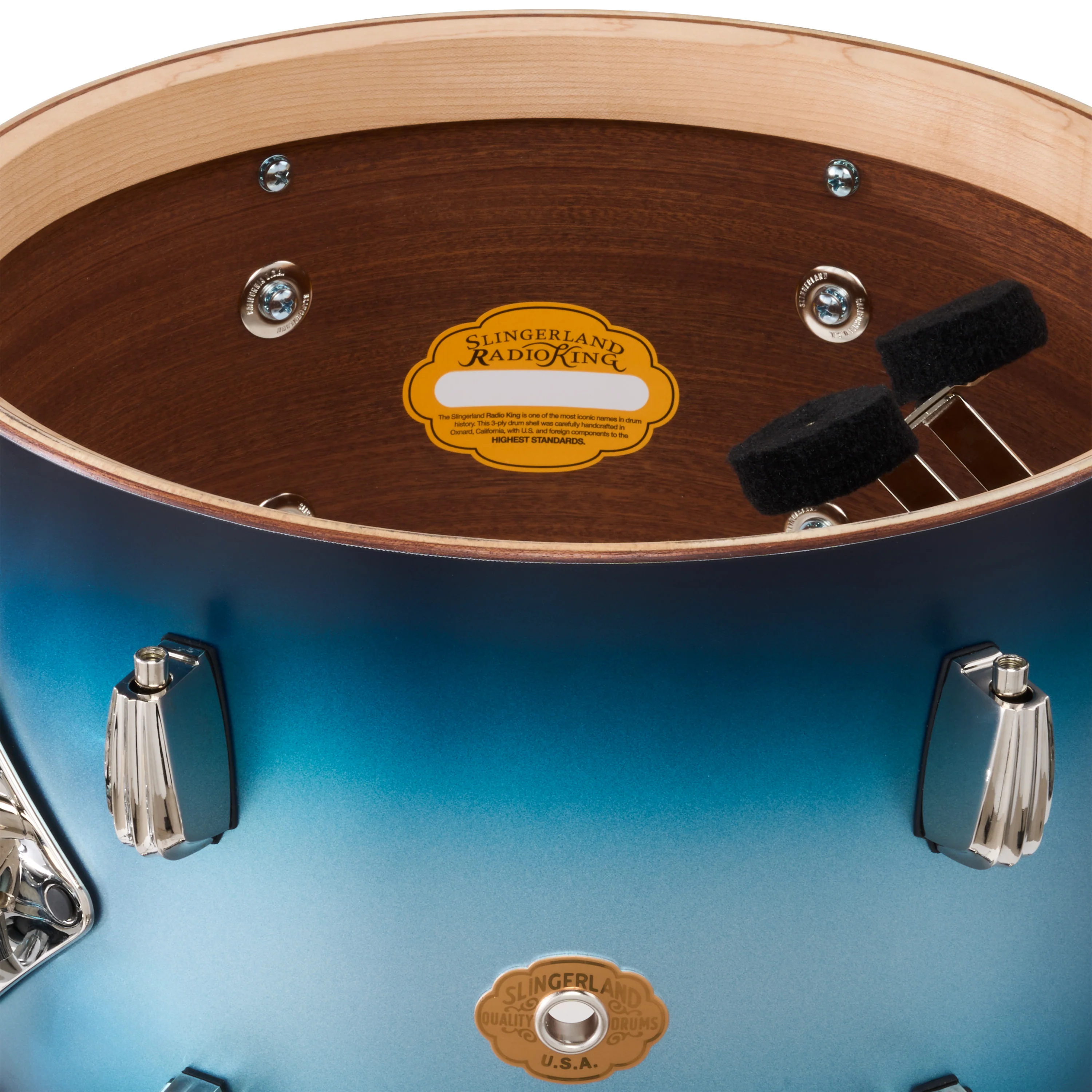 Slingerland Radio King Drum Kit 22-13-16in - Blue and Silver Lacquer - Image 4