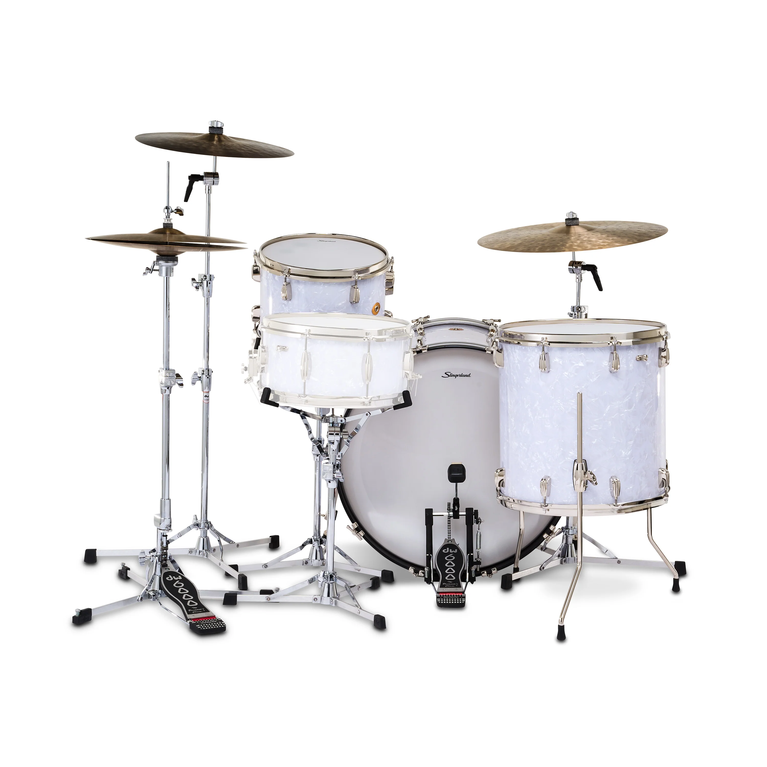 Slingerland Radio King Outfit Dru Kit 24-13-16in - White Marine Pearl Wrap - Image 3