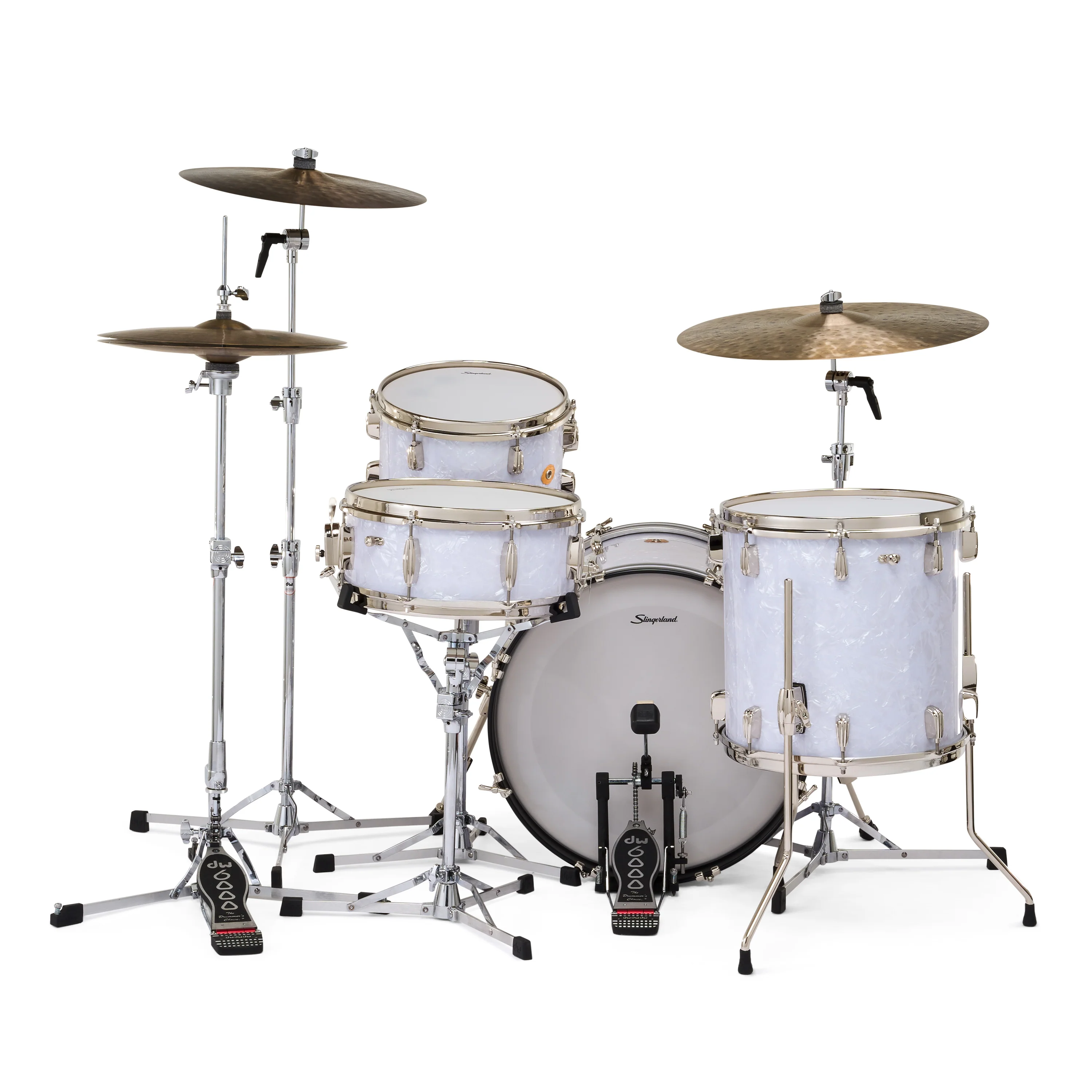 Slingerland Radio King Outfit Drum Kit 20-12-14x14in - White Marine Pearl Wrap - Image 3