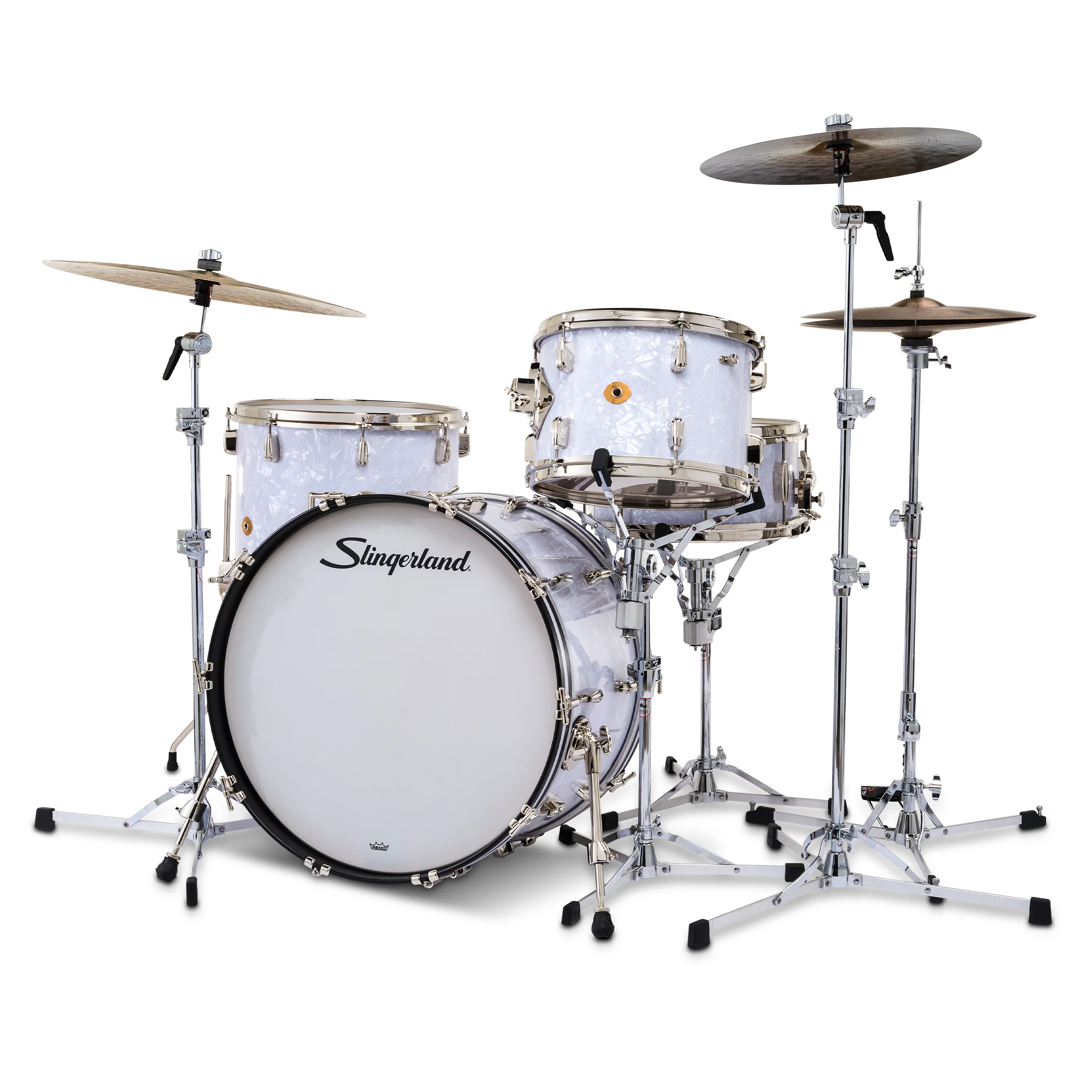 Slingerland Radio King Outfit Drum Kit 22-13-16x14in - White Marine Pearl Wrap - Image 2