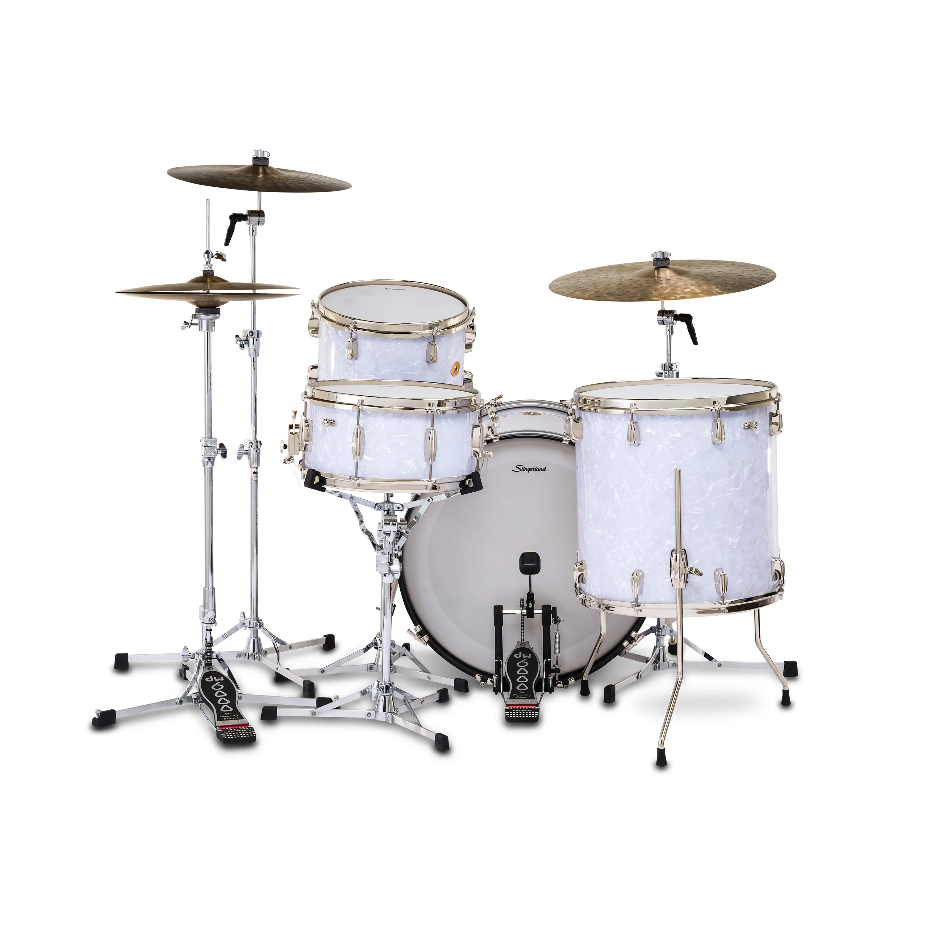 Slingerland Radio King Outfit Drum Kit 22-13-16x14in - White Marine Pearl Wrap - Image 3