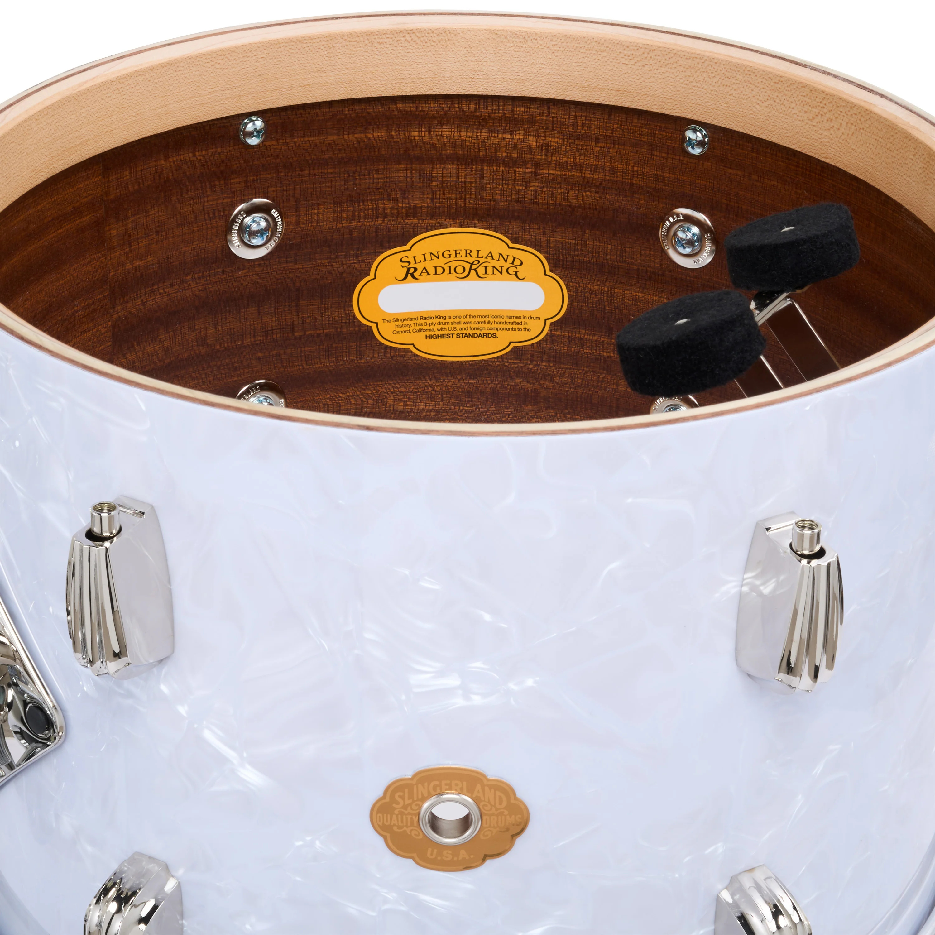 Slingerland Radio King Outfit Drum Kit 22-13-16x14in - White Marine Pearl Wrap - Image 4