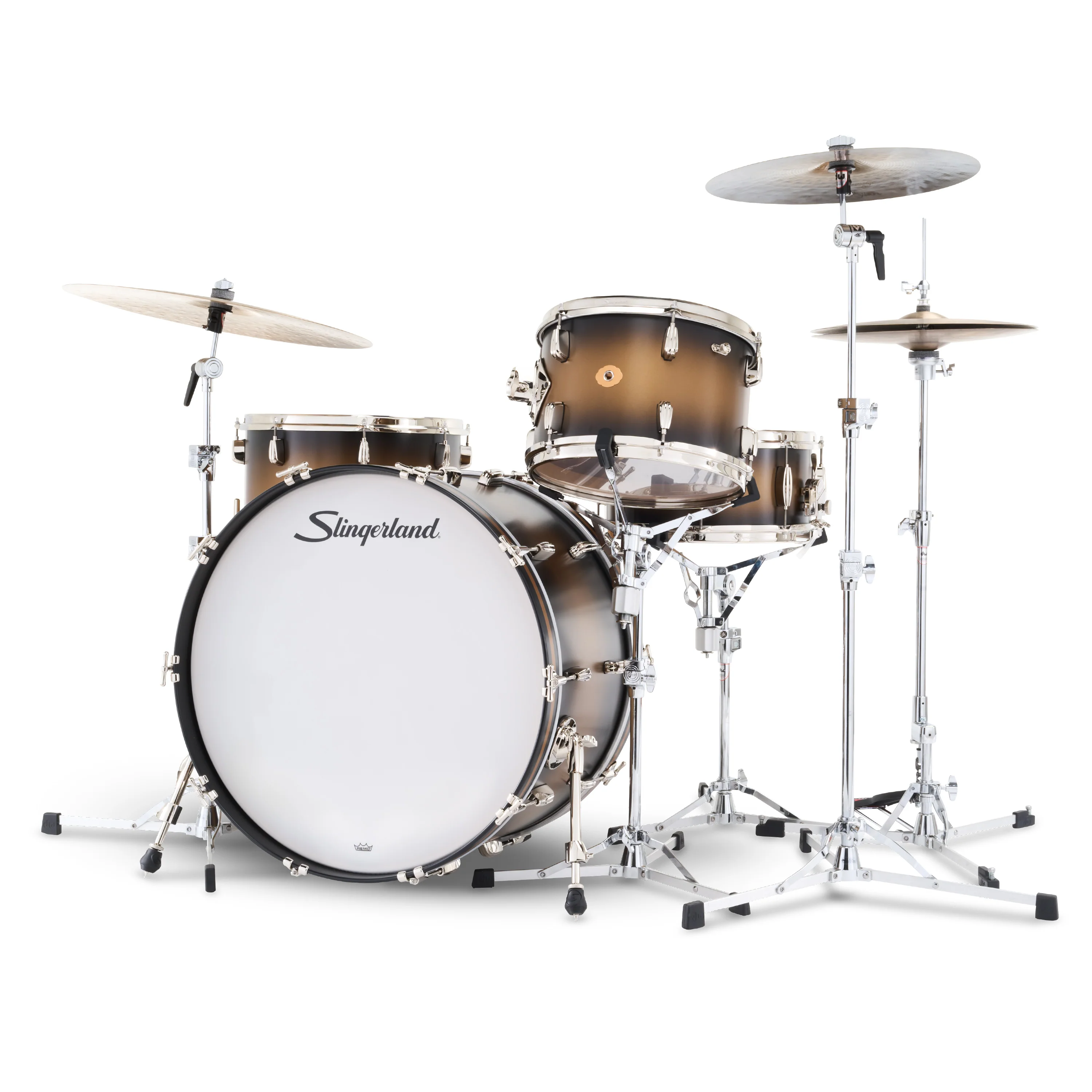 Slingerland Radio King Outfit Drum Kit 24-13-16x14in - Black and Gold Lacquer - Image 2