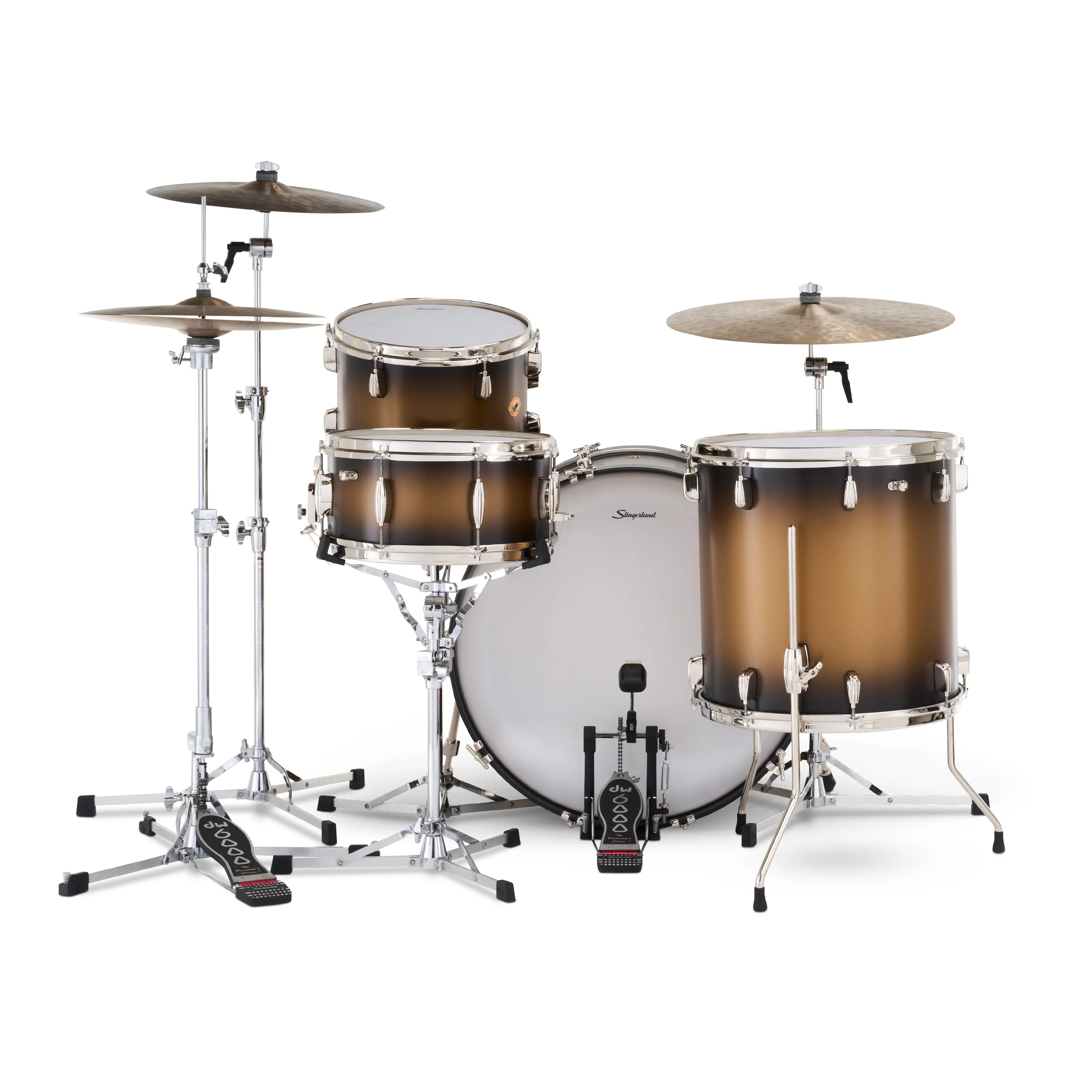 Slingerland Radio King Outfit Drum Kit 24-13-16x14in - Black and Gold Lacquer - Image 3