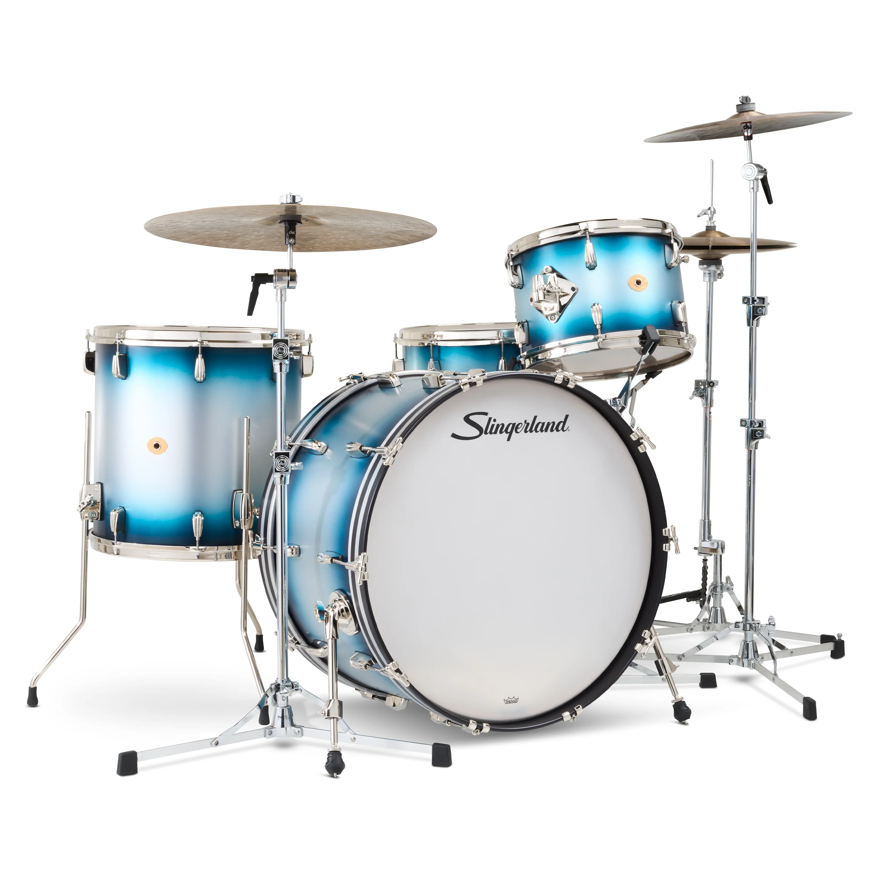 Slingerland Radio King Outfit Drum Kit 24-13-16x14in - Blue and Silver Lacquer
