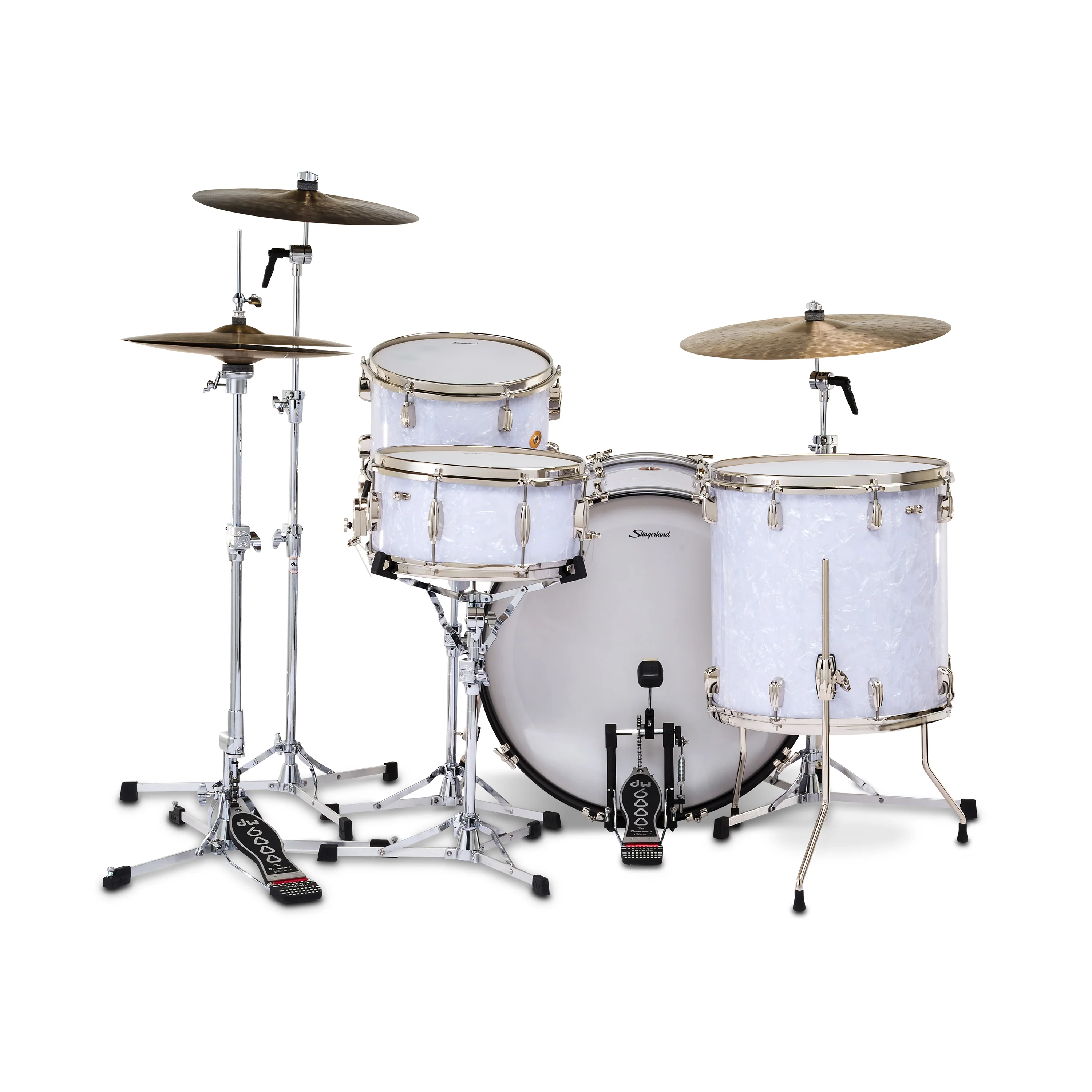 Slingerland Radio King Outfit Drum Kit 24-13-16x14in - White Marine Pearl Wrap - Image 3