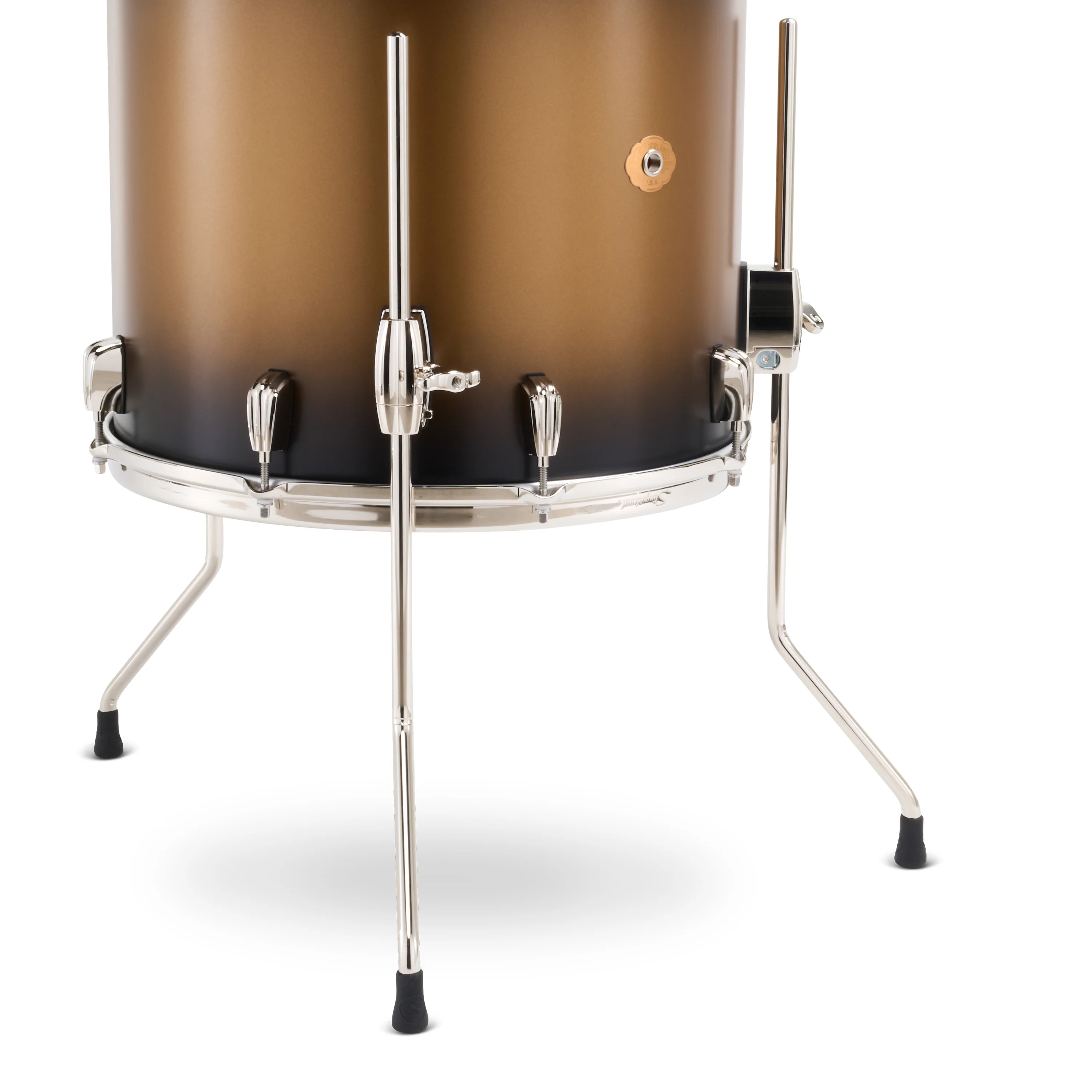 Slingerland Radio King Outfit Floor Tom 14x14in - Black and Gold Lacquer - Image 2