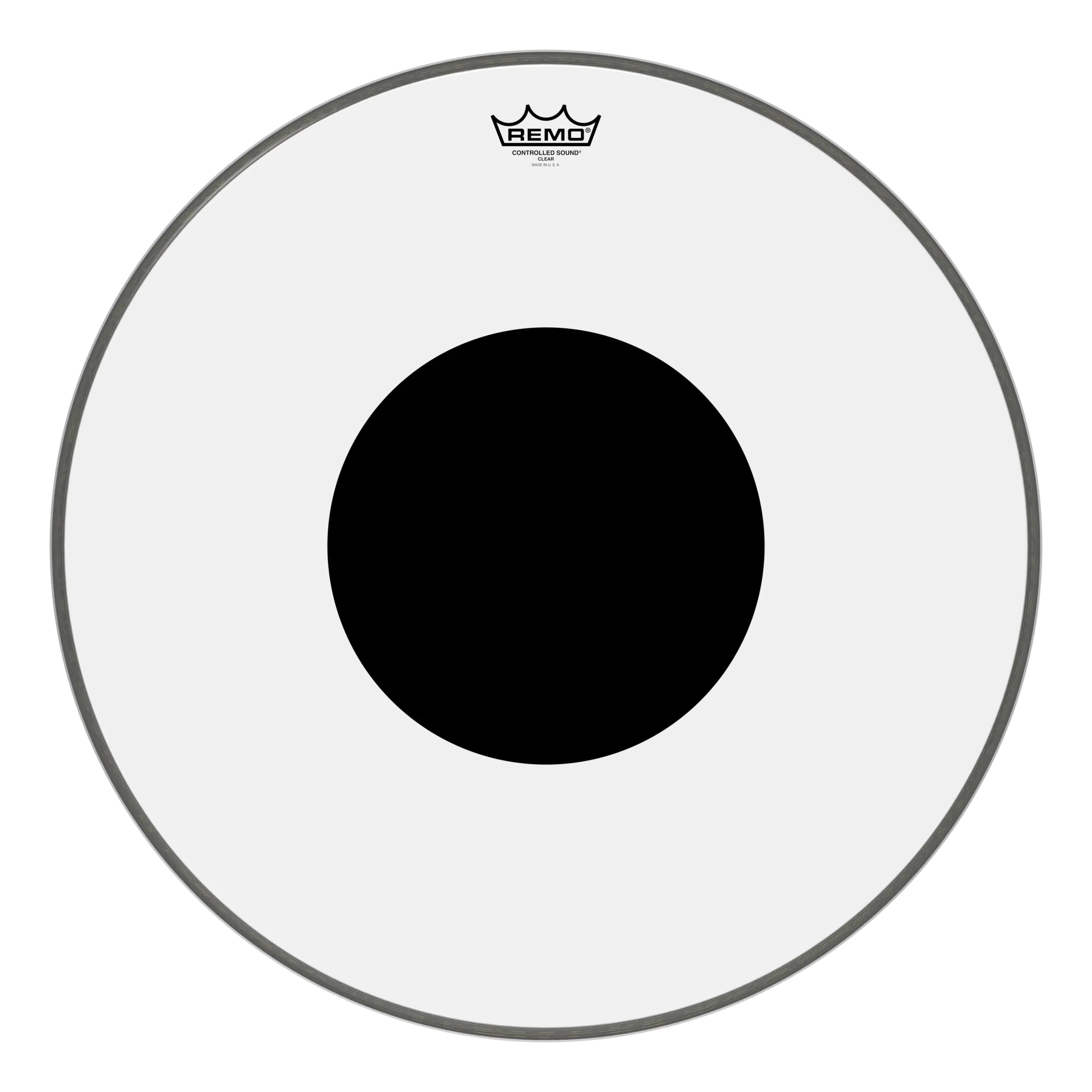 Remo Controlled Sound Clear Black Dot Bass Drumhead - Top Black Dot