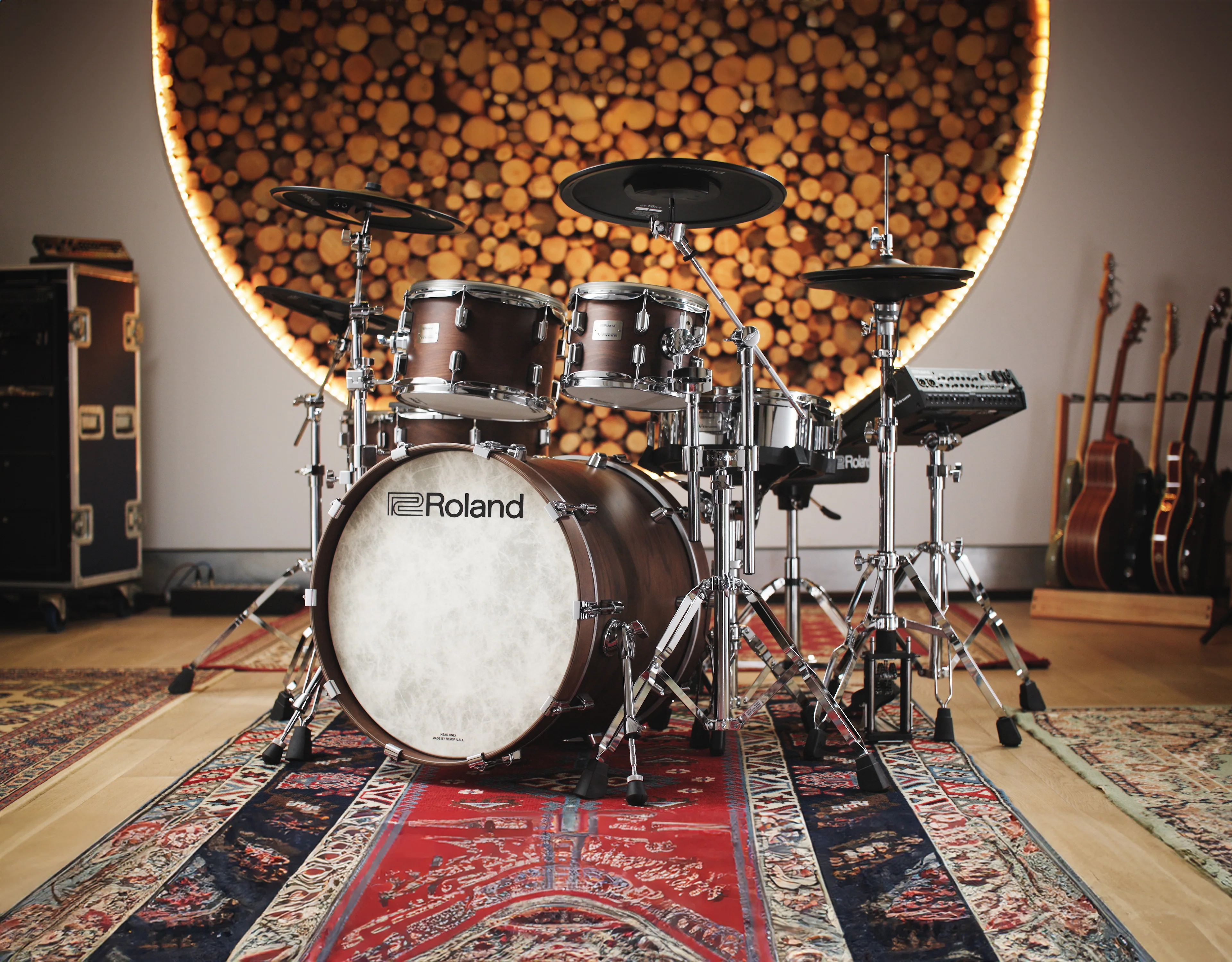 Roland VAD716 Electronic Drum Kit - Satin Walnut - Image 4