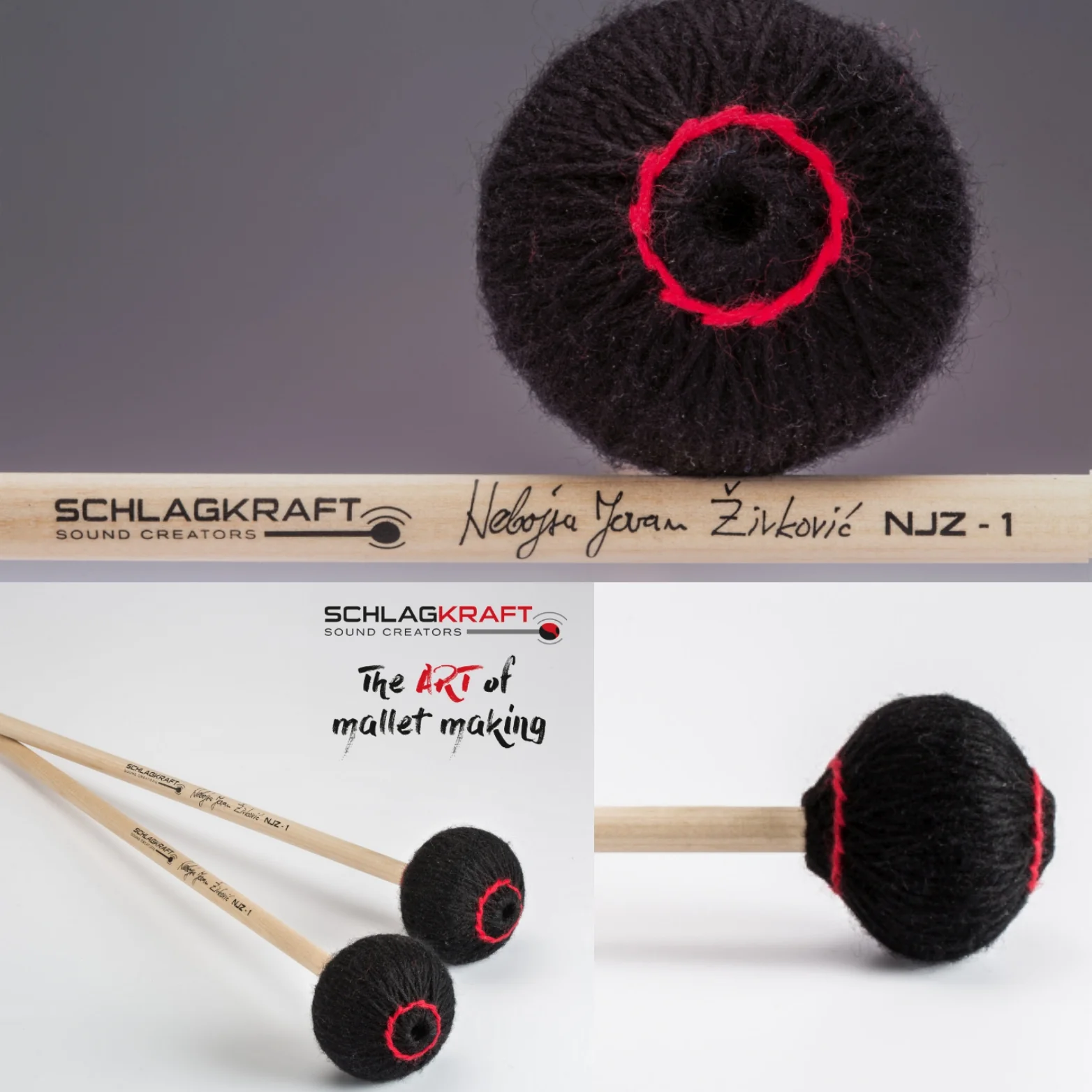 SchlagKraft Zivkovic NJZ-1R Marimba Mallets - very soft, rattan - Image 5