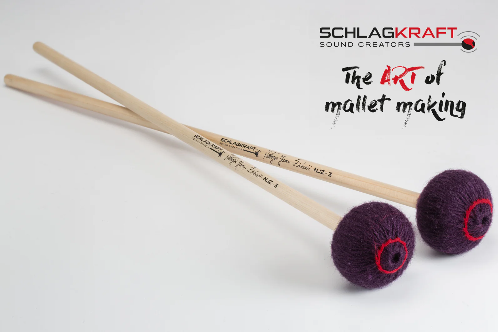 Schlagkraft Zivkovic NJZ-3R Marimba Mallets - medium-soft, rattan - Image 2