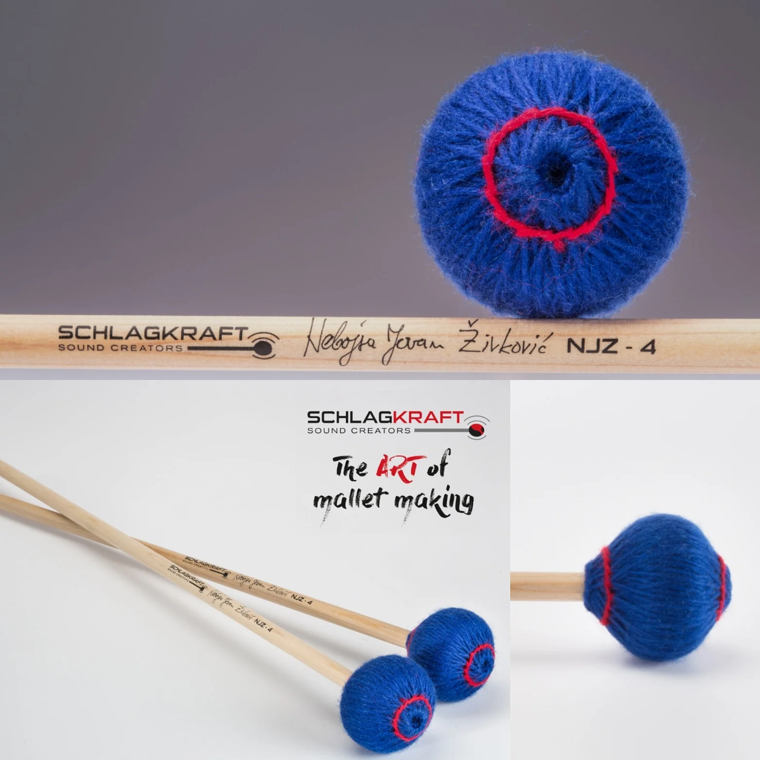 SchlagKraft Zivkovic NJZ-4R Marimba Mallets - medium, rattan - Image 5