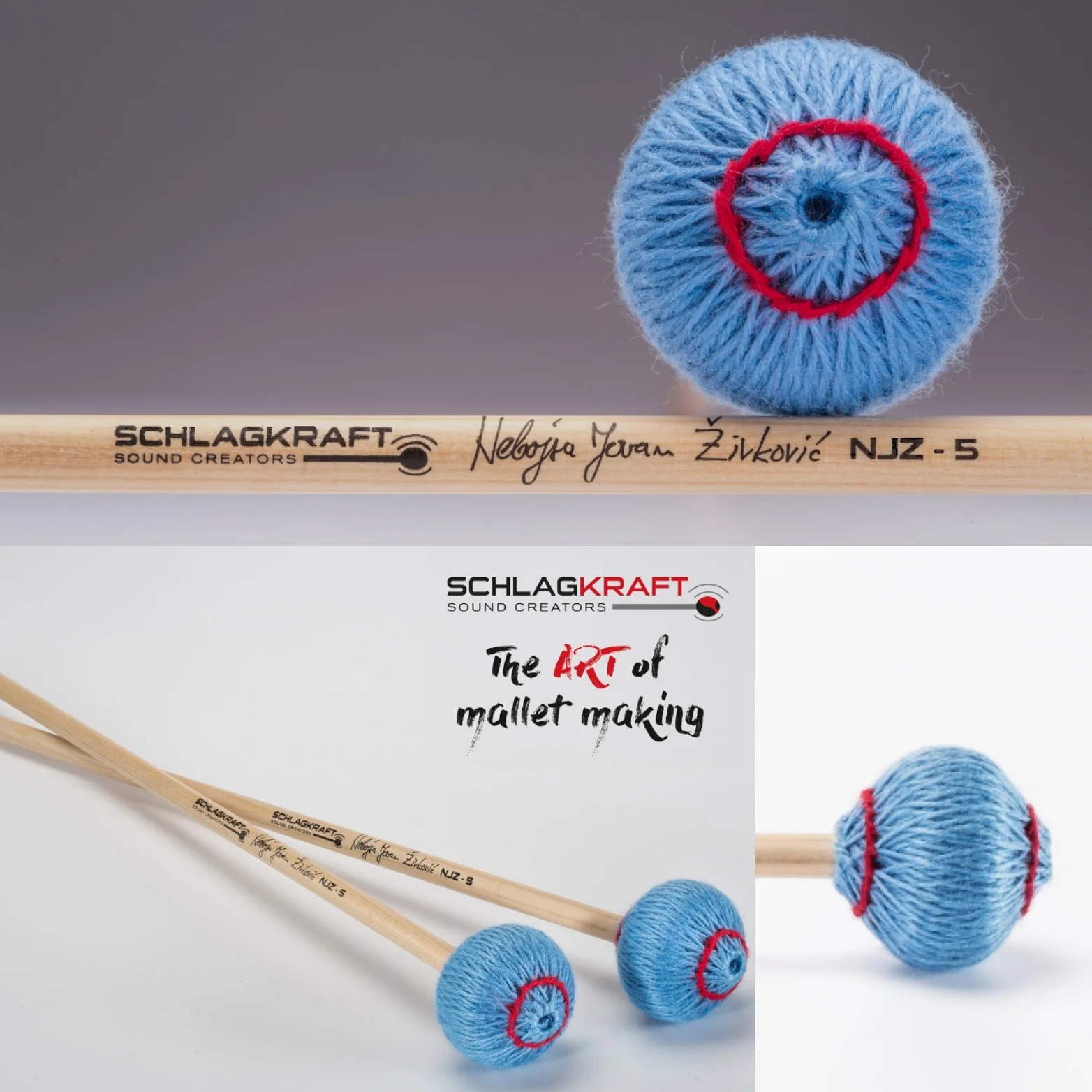 SchlagKraft Zivkovic NJZ-5R Marimba Mallets - medium-hard, rattan - Image 5