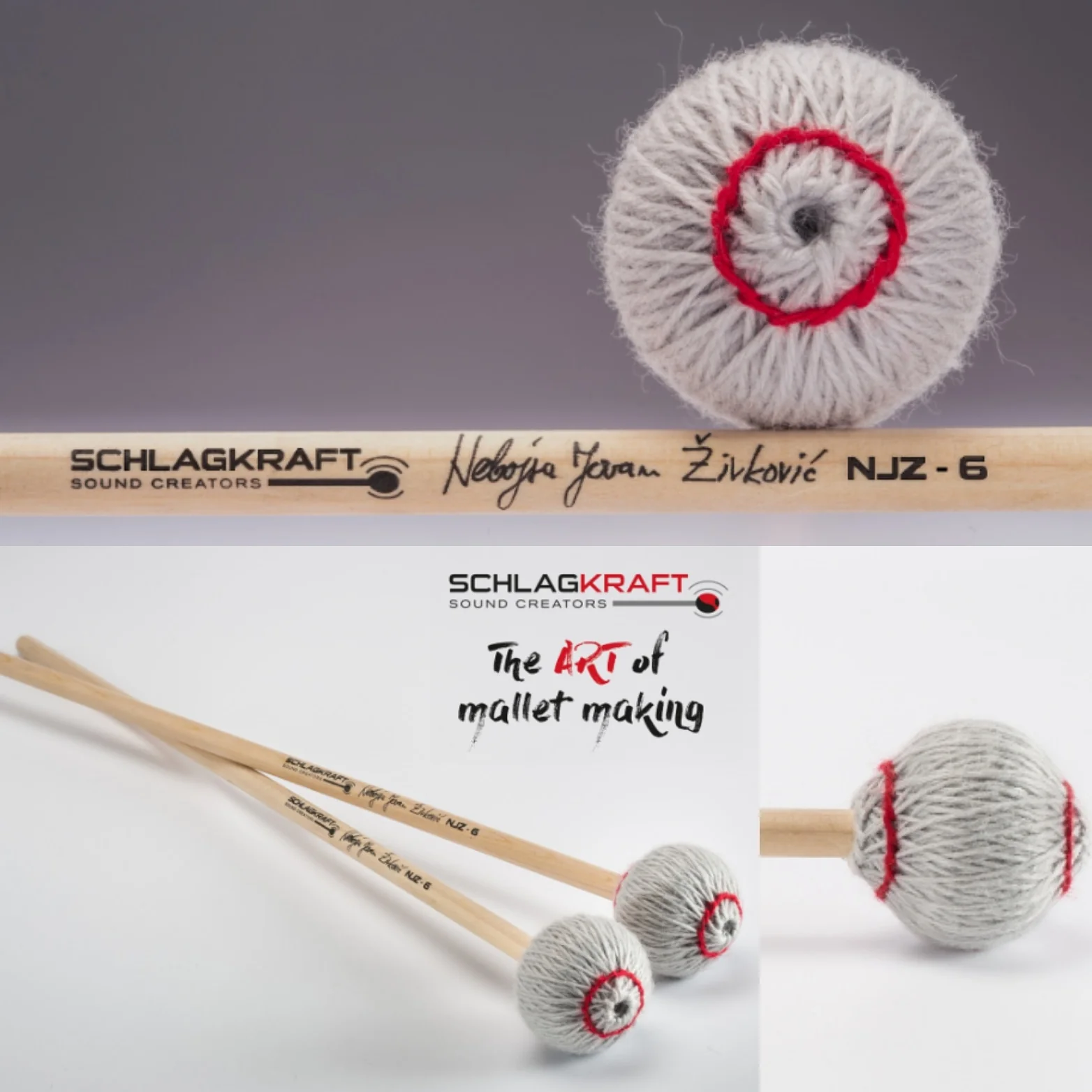SchlagKraft Zivkovic NJZ-6R Marimba Mallets - hard, rattan - Image 5
