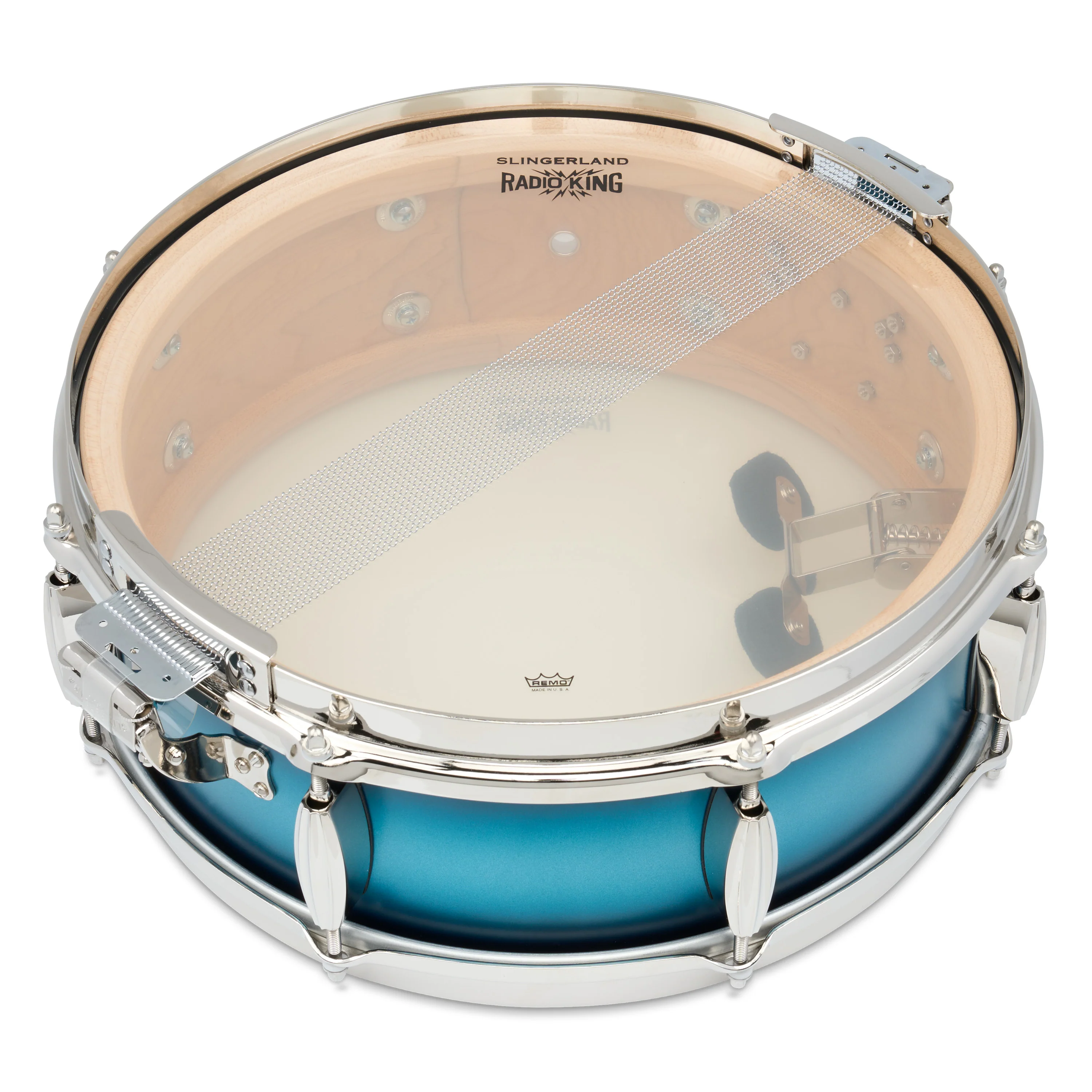Slingerland LE Radio King Snare Drum 5x14in Blue & Silver - Image 12