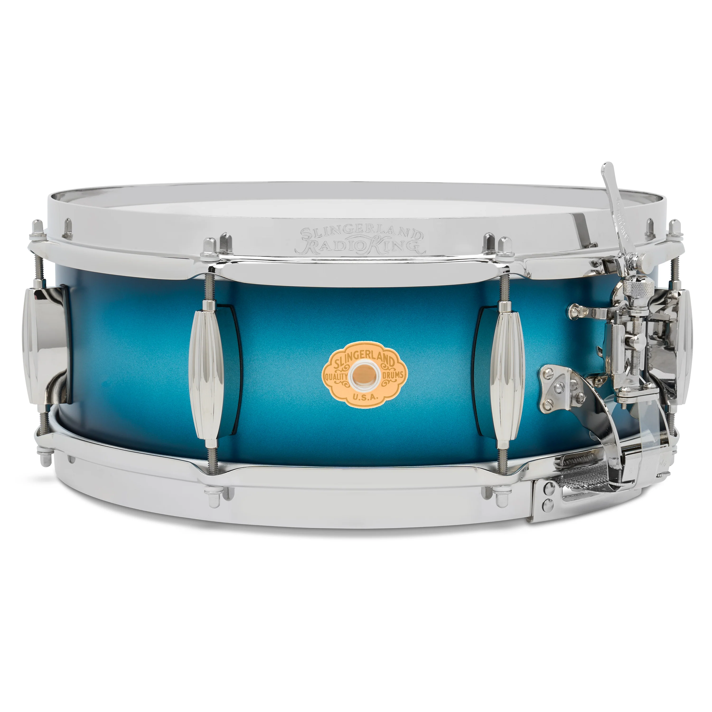 Slingerland LE Radio King Snare Drum 5x14in Blue & Silver - Image 7