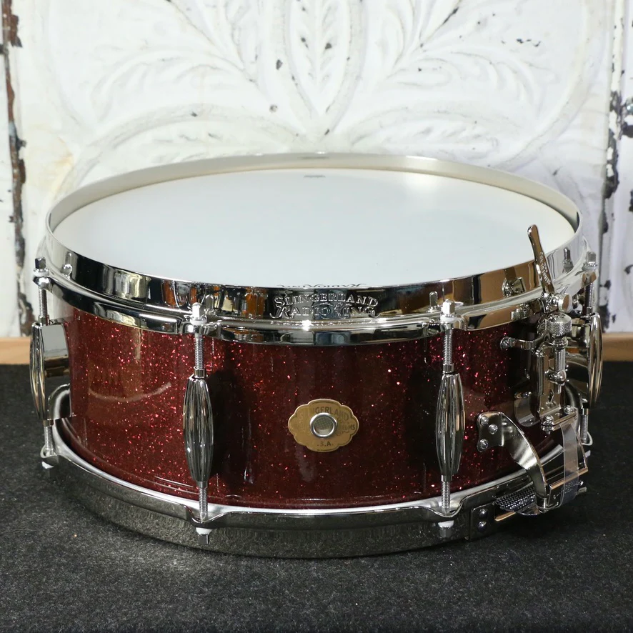 Slingerland Radio King Solid Maple Snare Drum 14X5.5in - Maroon Glass