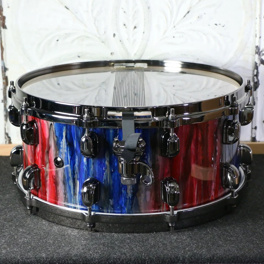 Tama Starclassic G-Walnut/Birch Limited Snare Drum 14X6.5in - Crimson Sapphire Cascade - Image 2