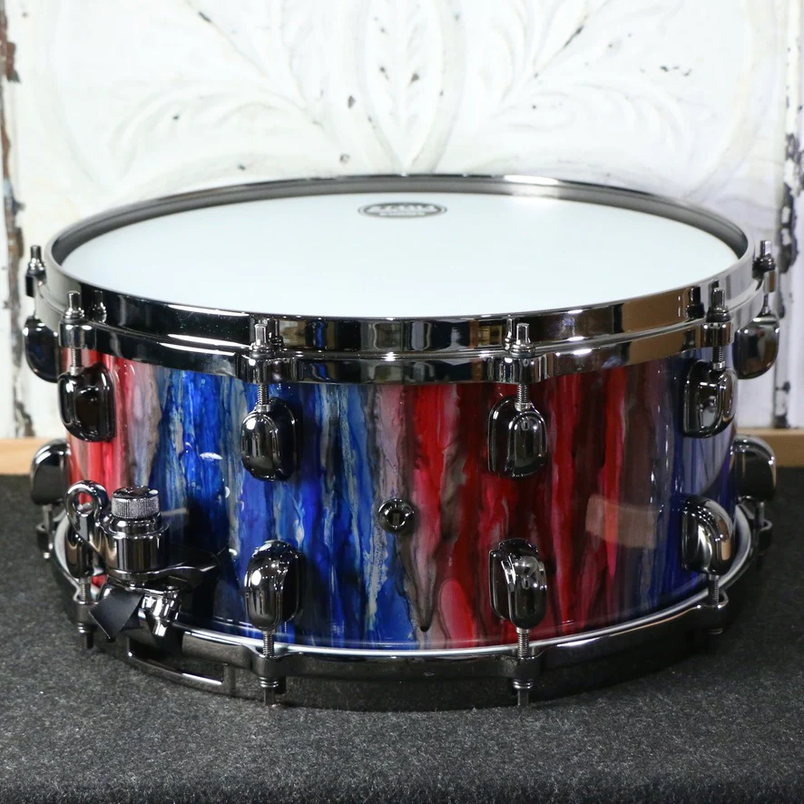 Tama Starclassic G-Walnut/Birch Limited Snare Drum 14X6.5in - Crimson Sapphire Cascade - Image 3