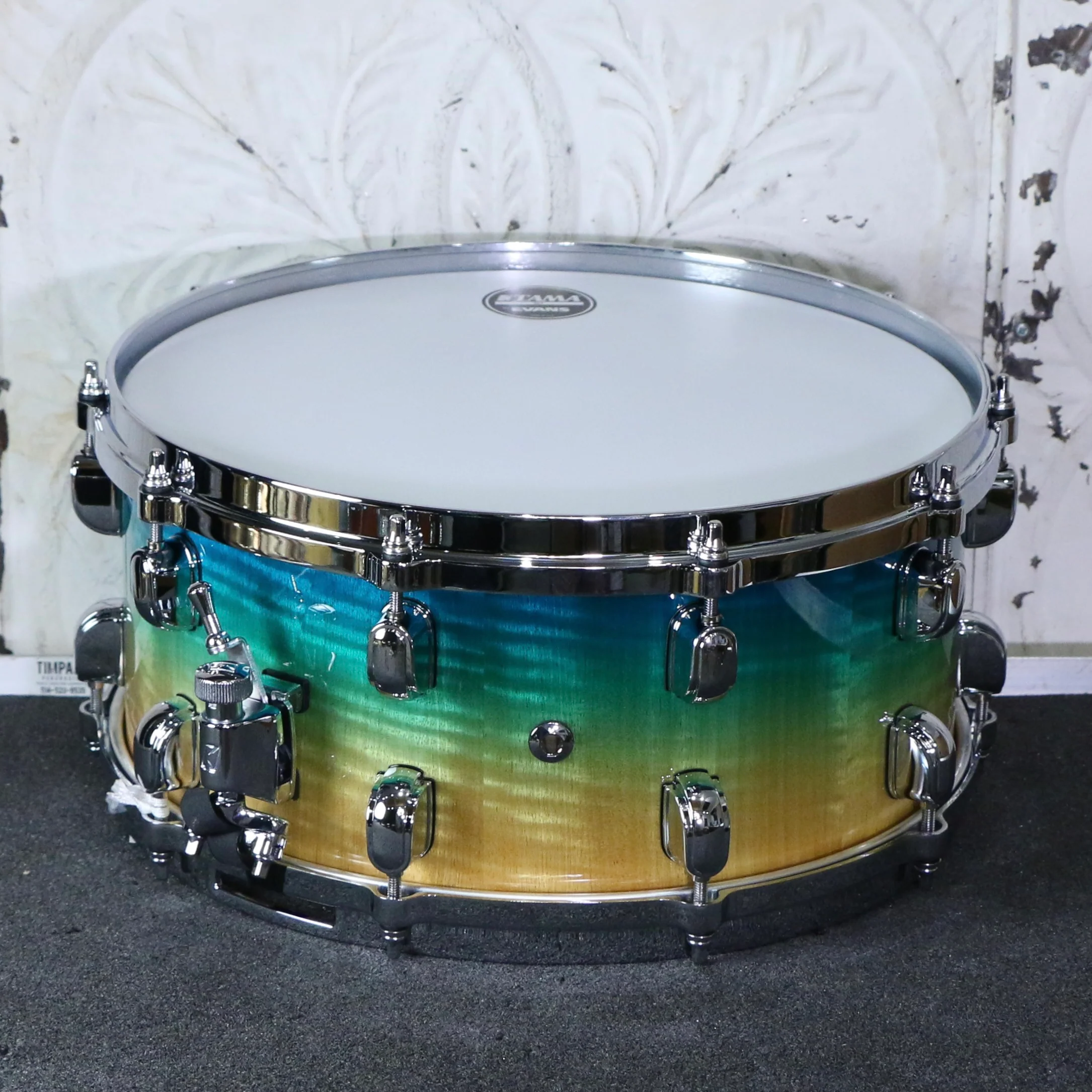 TAMA Starclassic Maple Snare 14X6.5in Marine Shoreline Movingui Fade - Image 2