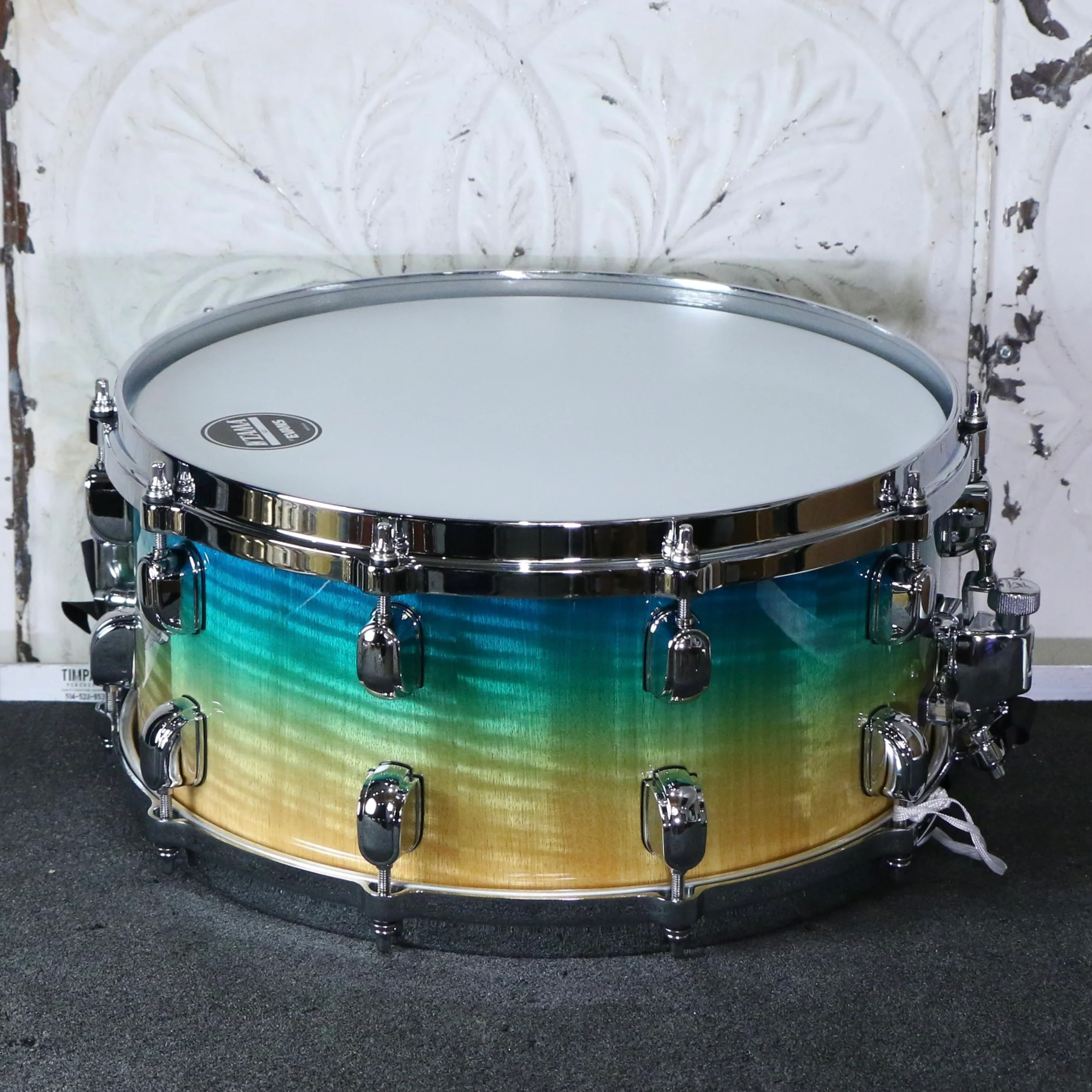 TAMA Starclassic Maple Snare 14X6.5in Marine Shoreline Movingui Fade - Image 5