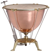 Adams Schnellar Romantic Kurbelpauke with Sonnberg goat head 66cm brass lacquered
